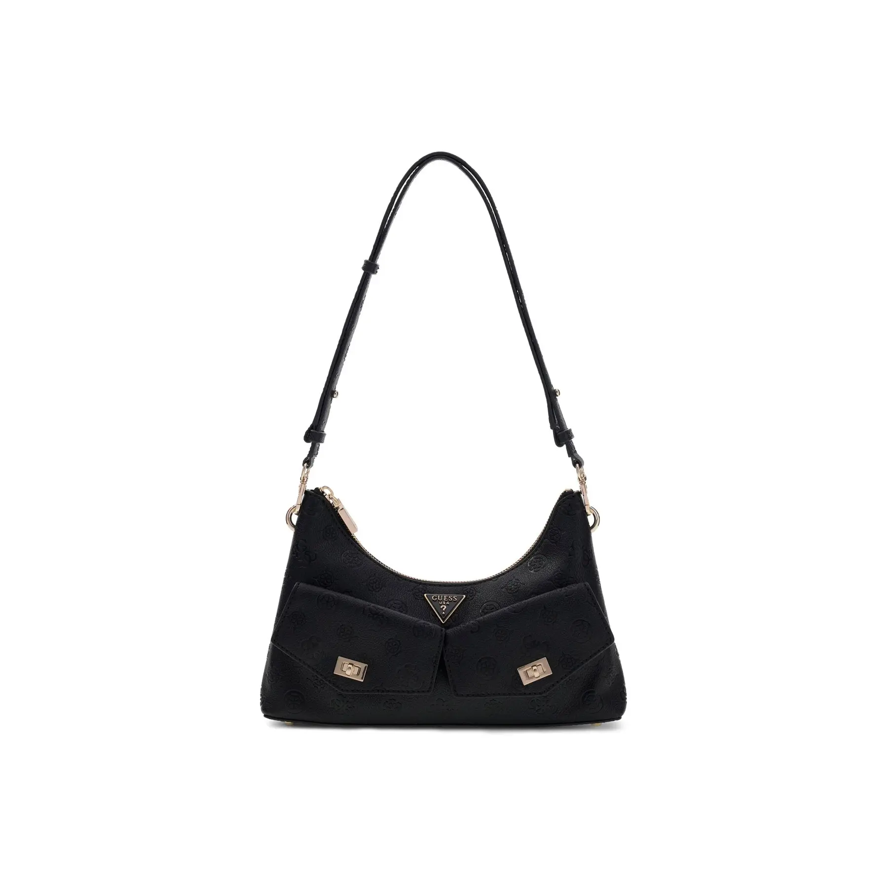 GUESS schoudertas Blake Convertible Shoulder Bag Black Logo zwart