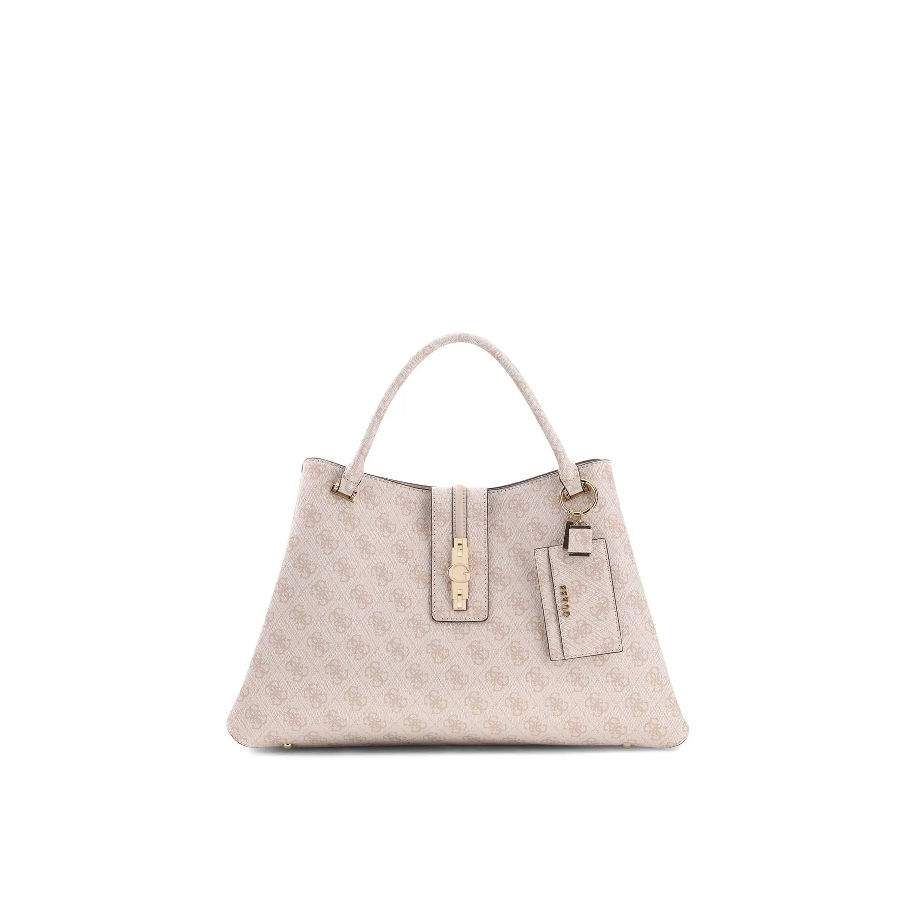 GUESS handtas schoudertas Yvonne Girlfriend Carryall Stone Logo wit