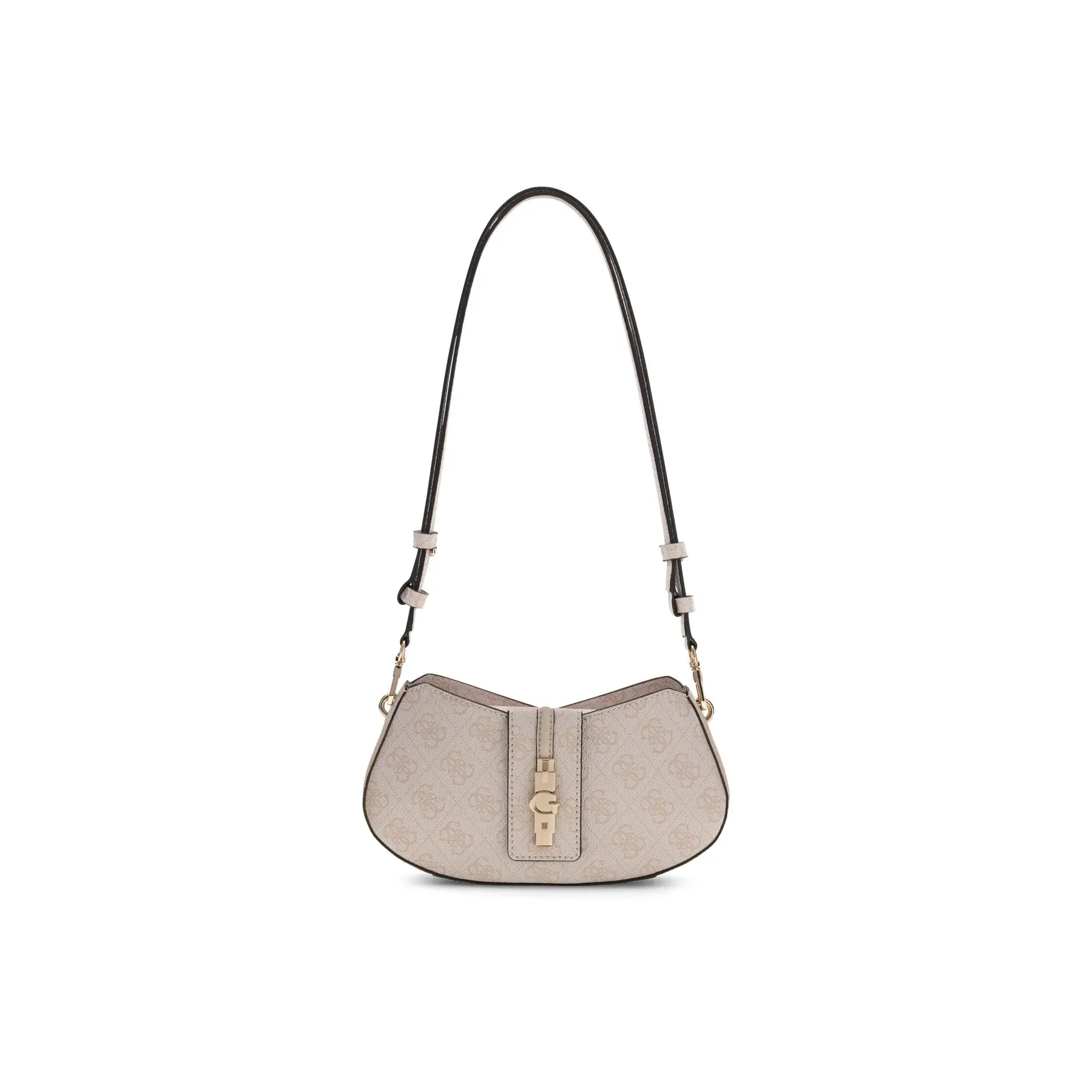 GUESS schoudertas Yvonne Logo Mini Convertible Shoulder Bag Stone Logo beige