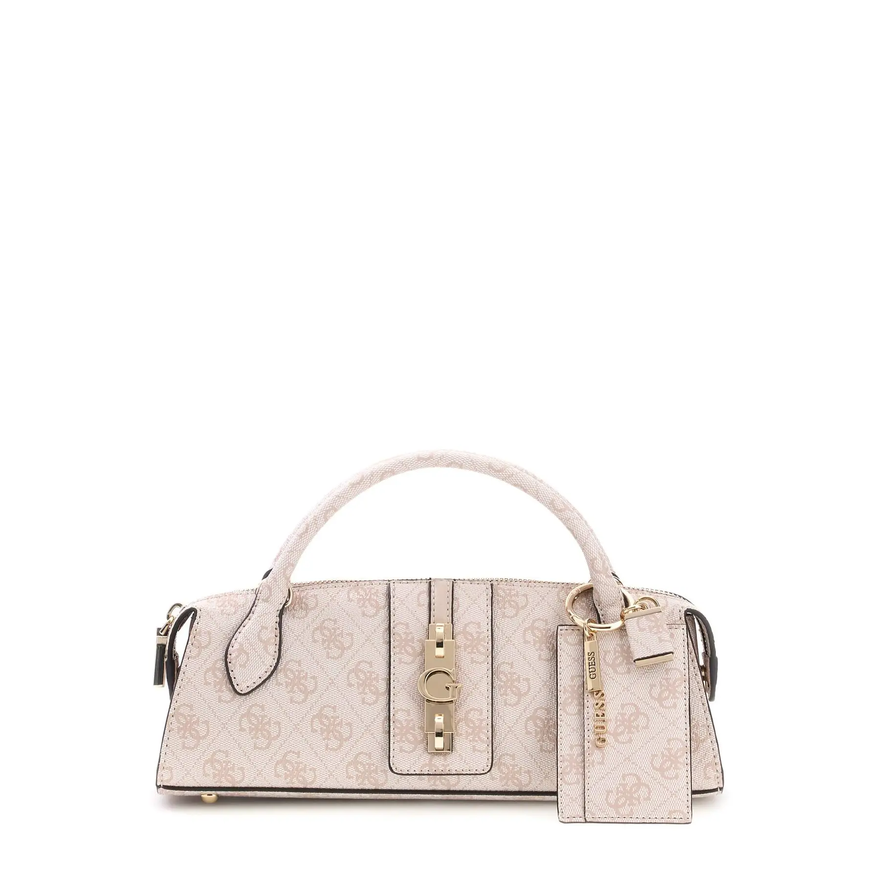 GUESS handtas schoudertas Yvonne Logo Mini Satchel Stone Logo crème