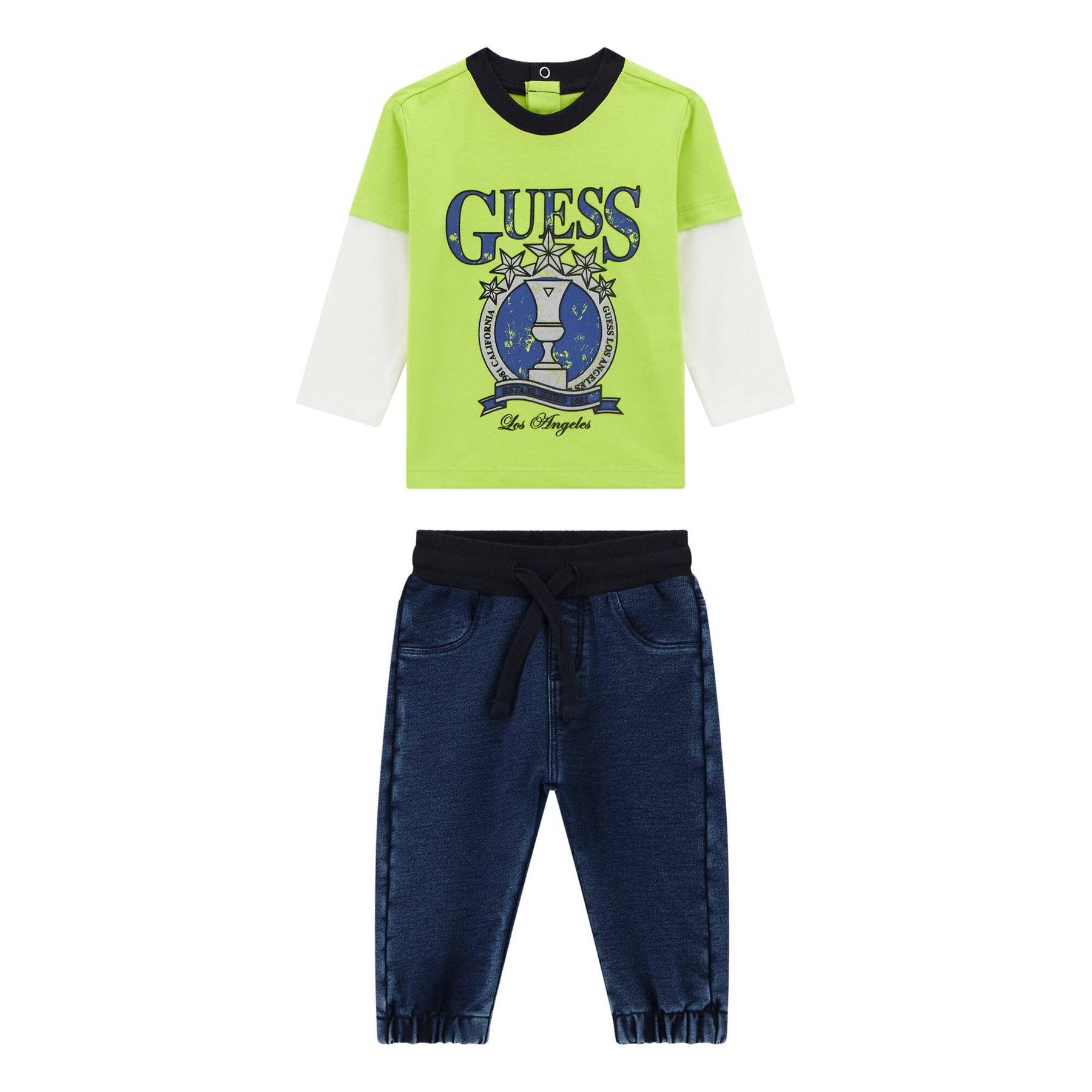7620837787788 - Langarm-T-Shirt und Jeanshose Set für Baby Junge Guess