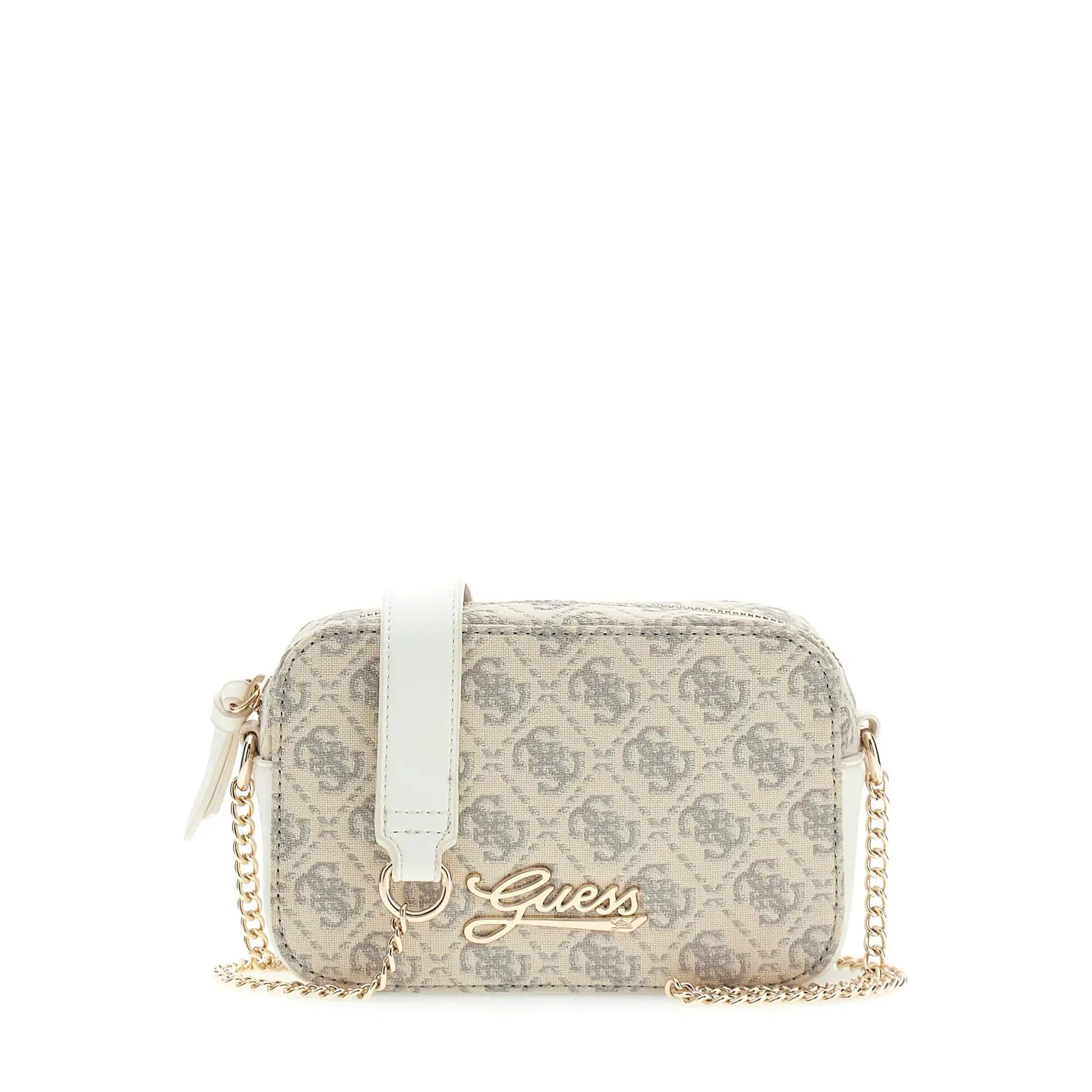 Guess Girls Beige ' Rectangular Shoulder Bag Jacquard