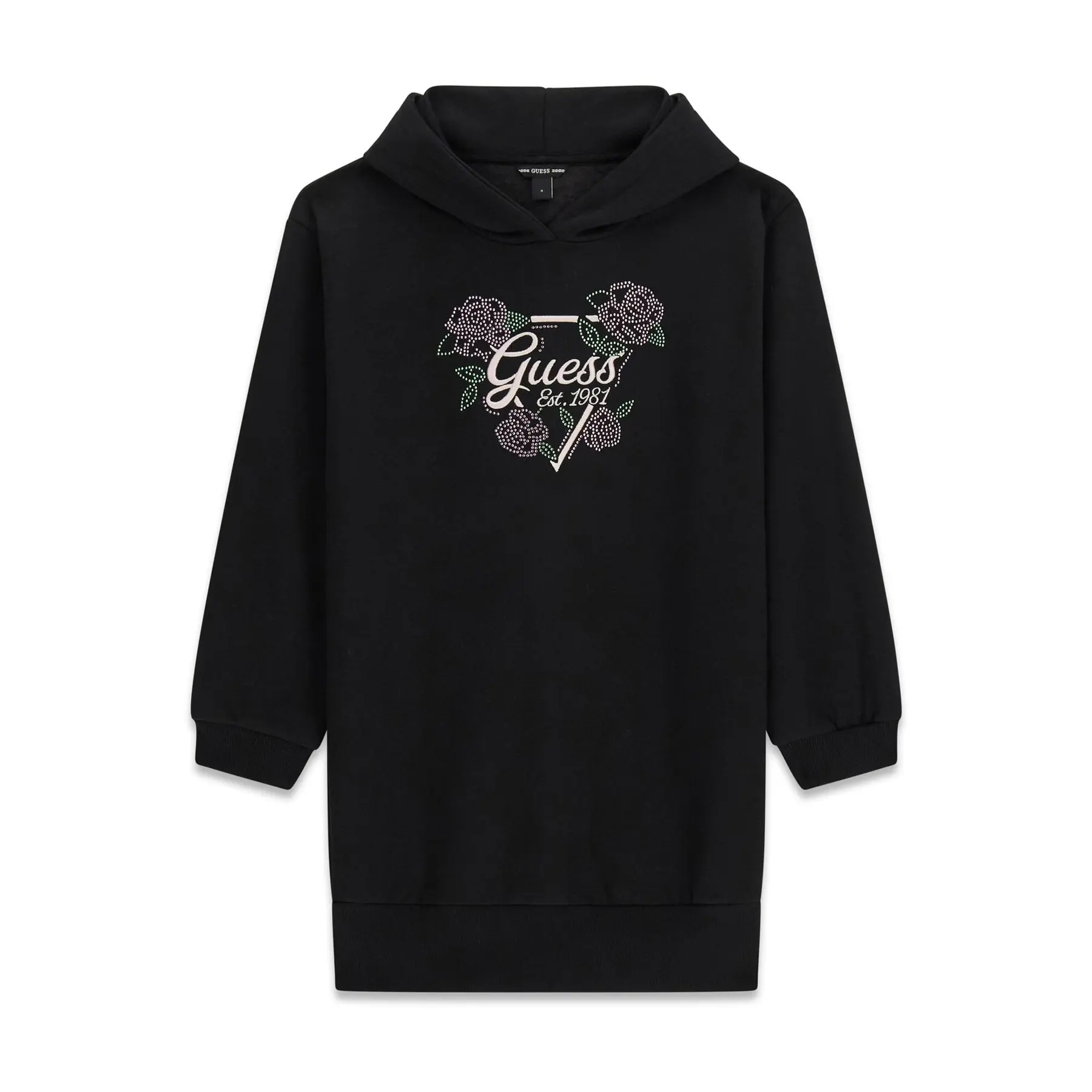 Mädchen Langarm Fleece Kapuzen Sweatkleid Guess