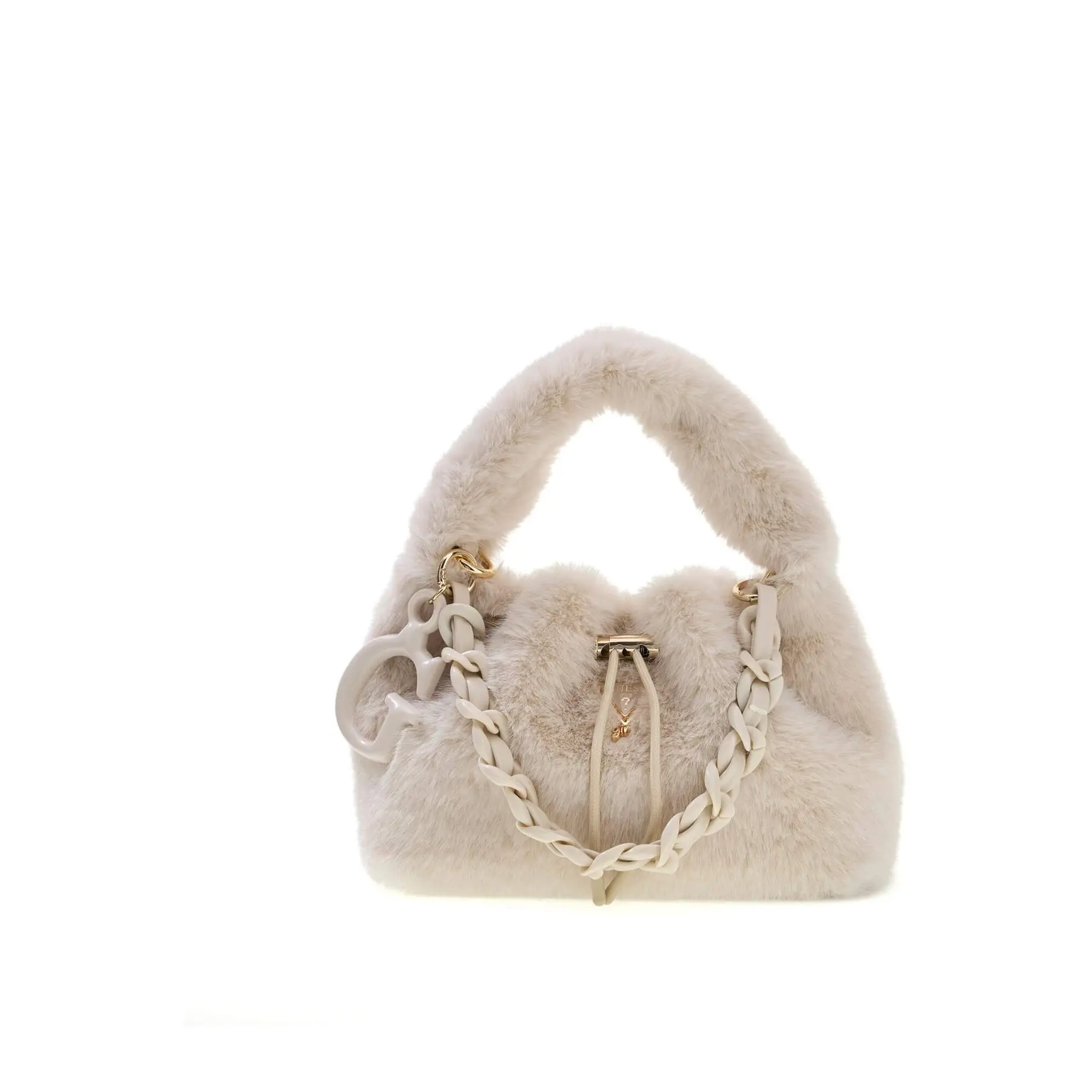 Guess Girls Blanc Faux Fur Handbag