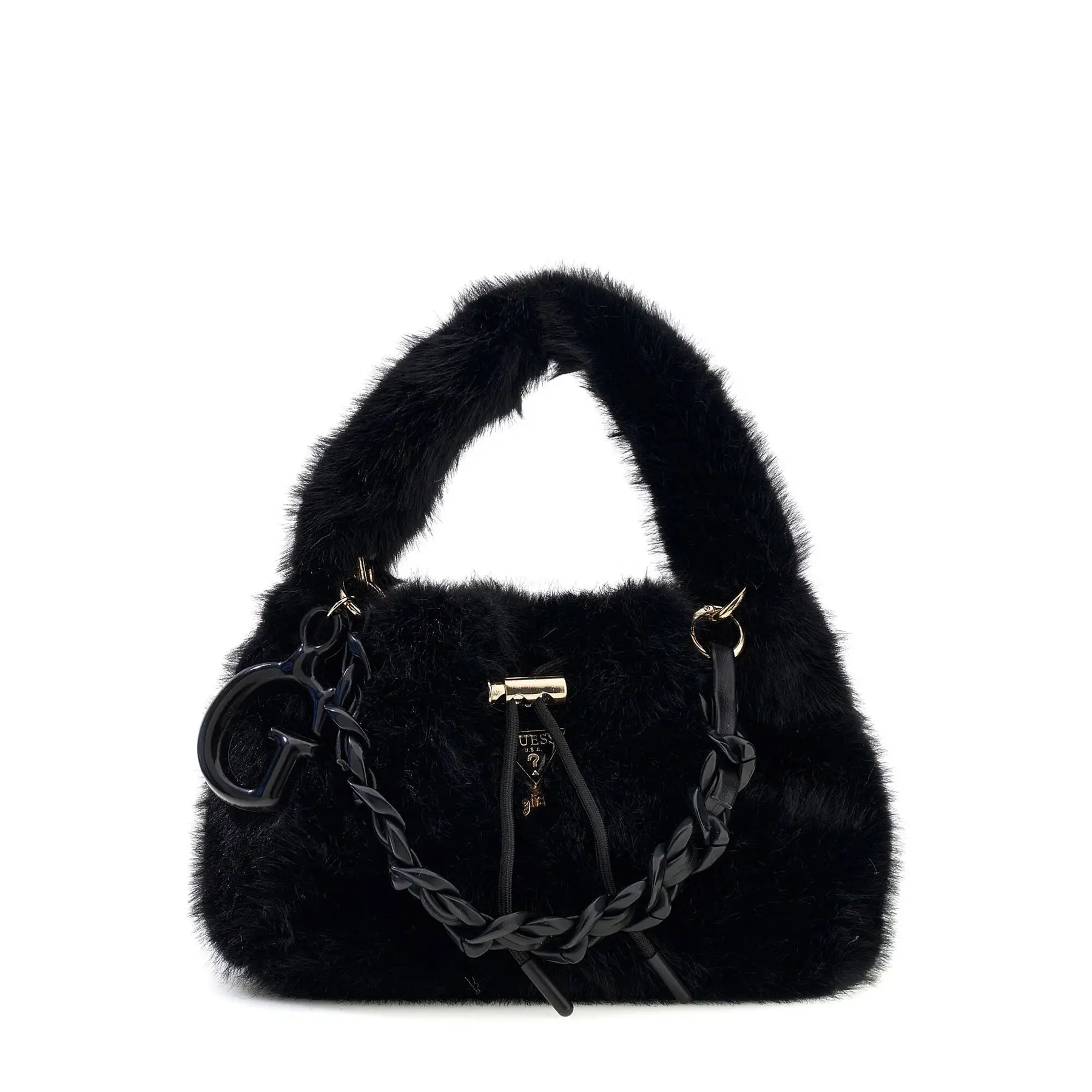 Guess Girls Noir Faux Fur Handbag