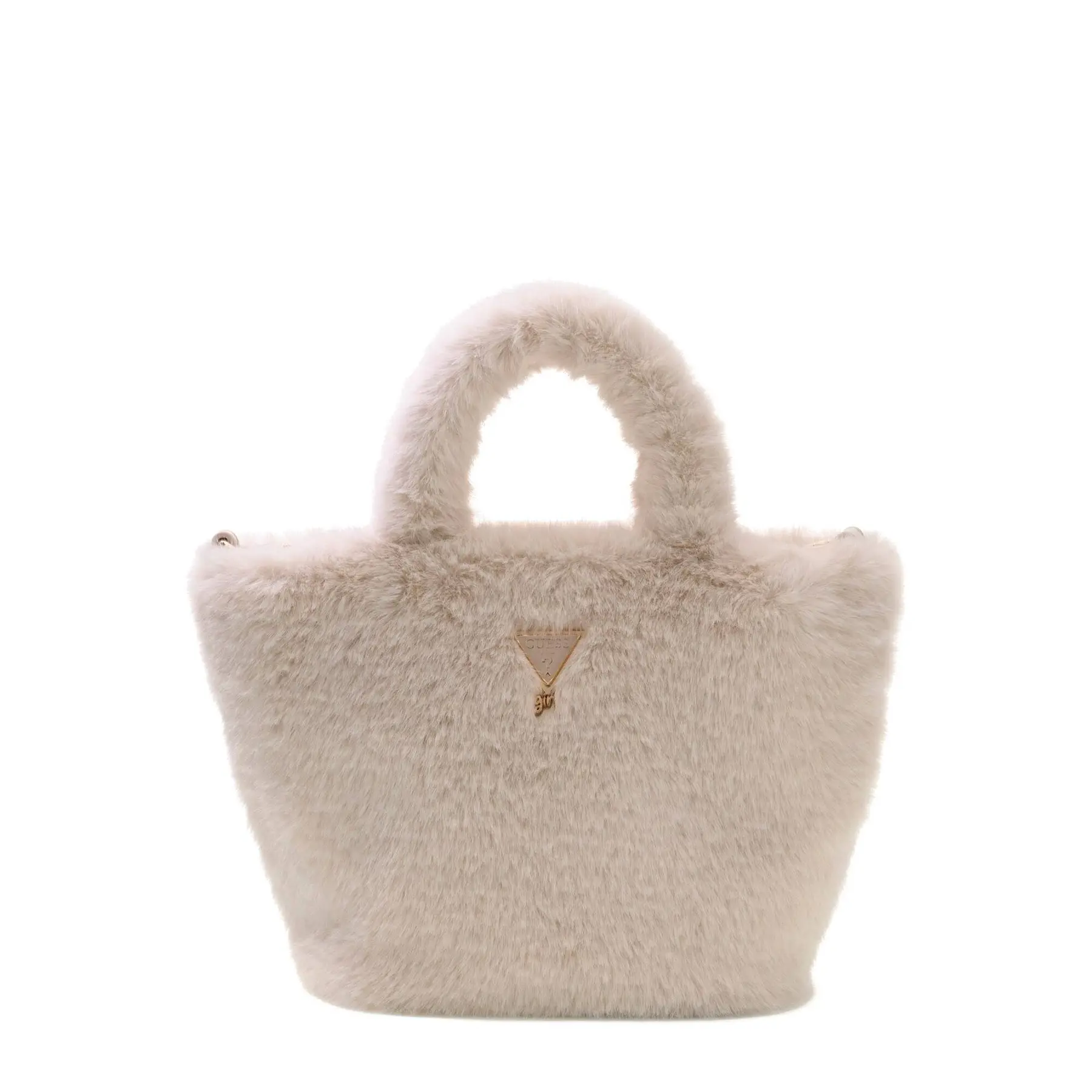 Guess Girls Blanc Faux Fur Tote Bag