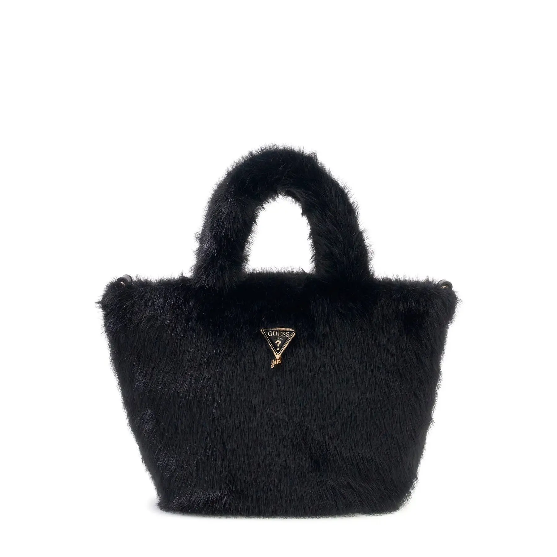 Guess Girls Noir Faux Fur Tote Bag