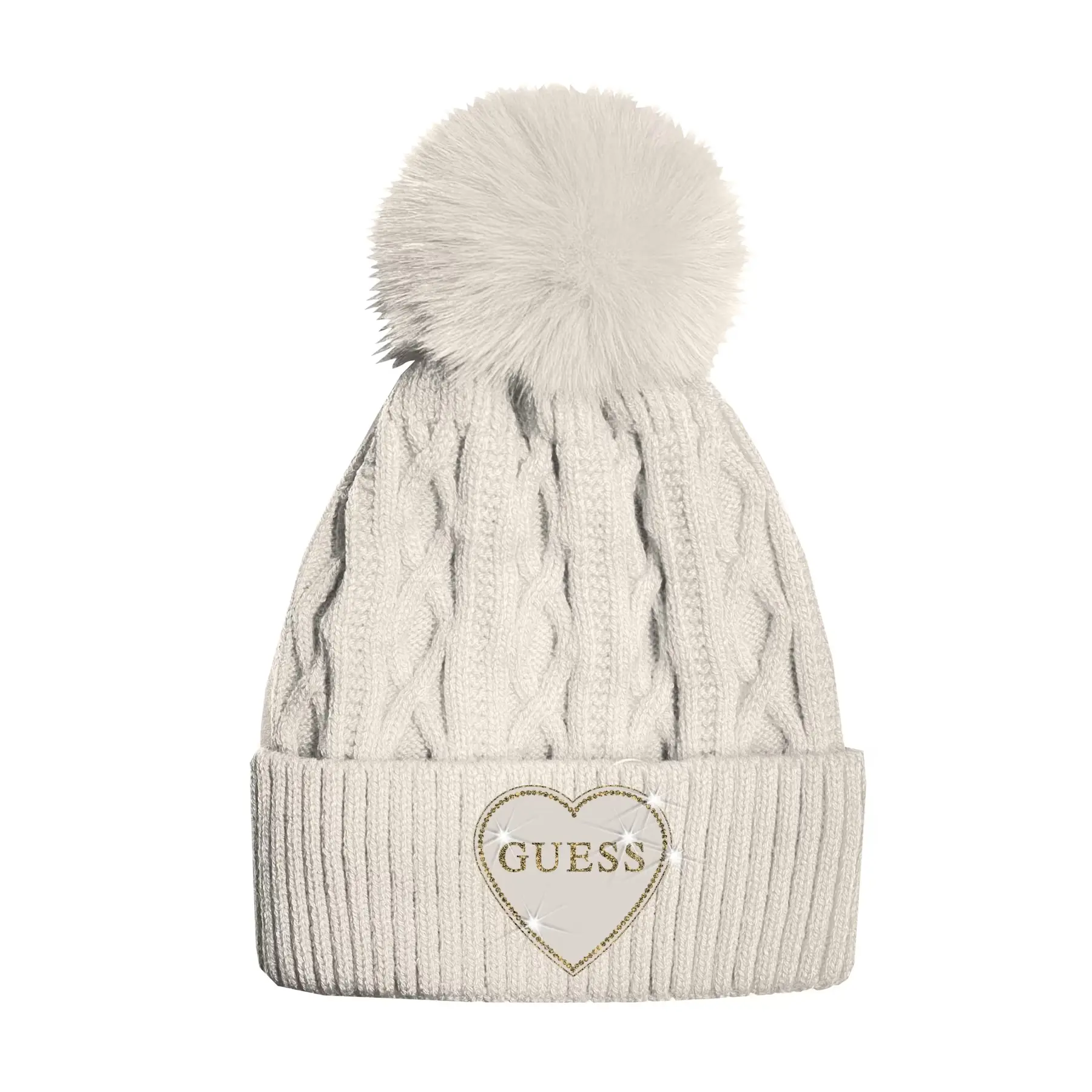 Guess Girls Beige 'S Pom Pom Hat