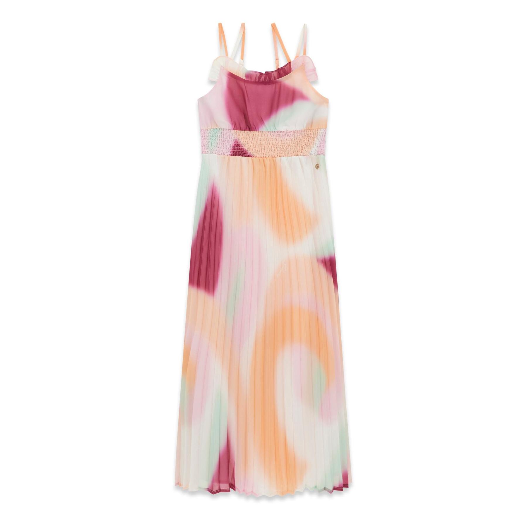 7621235740108 - Plissiertes Chiffon-Kleid mit langen Ärmeln für Mädchen Guess