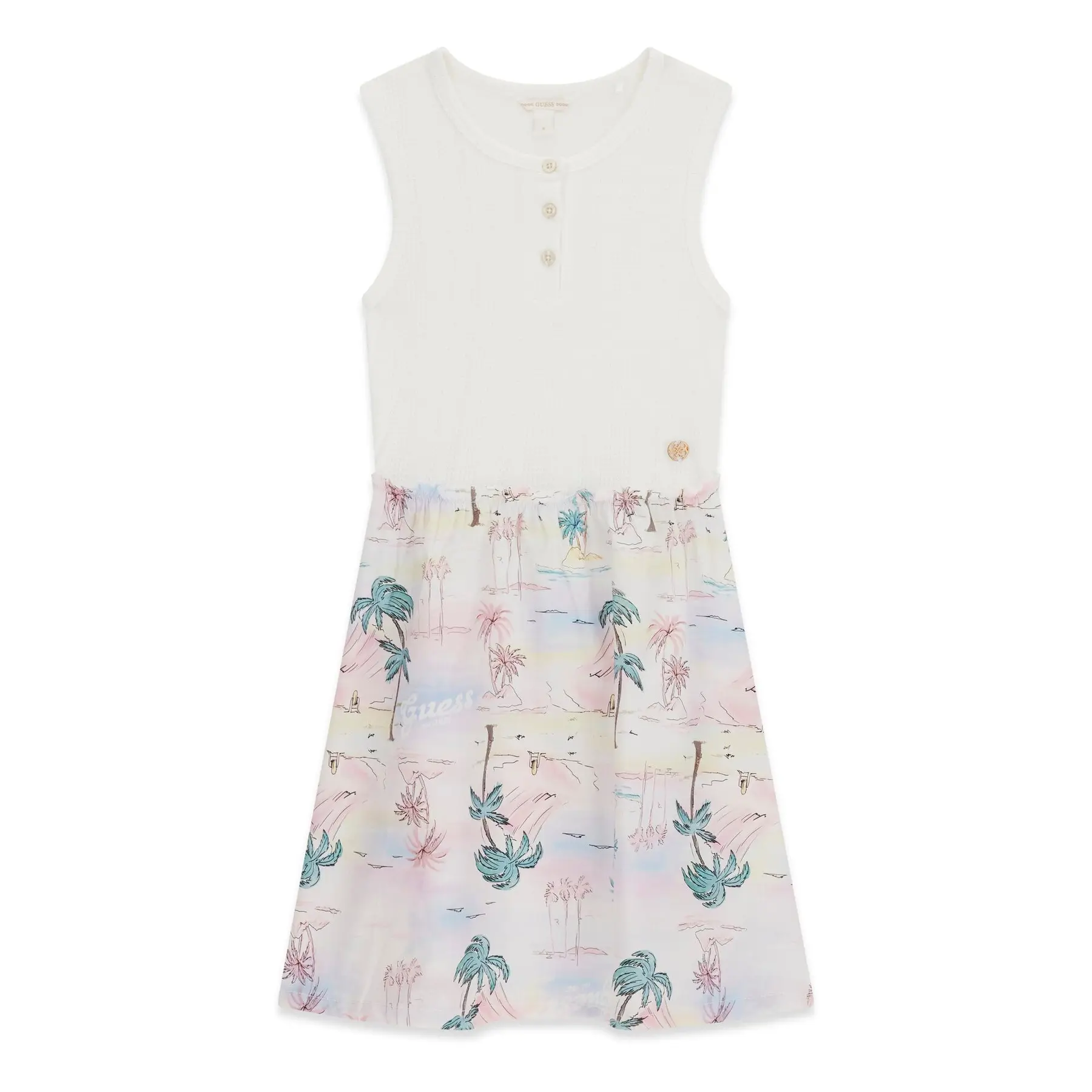 7621235842734 - Ärmelloses Mädchenkleid aus Mischgewebe Guess