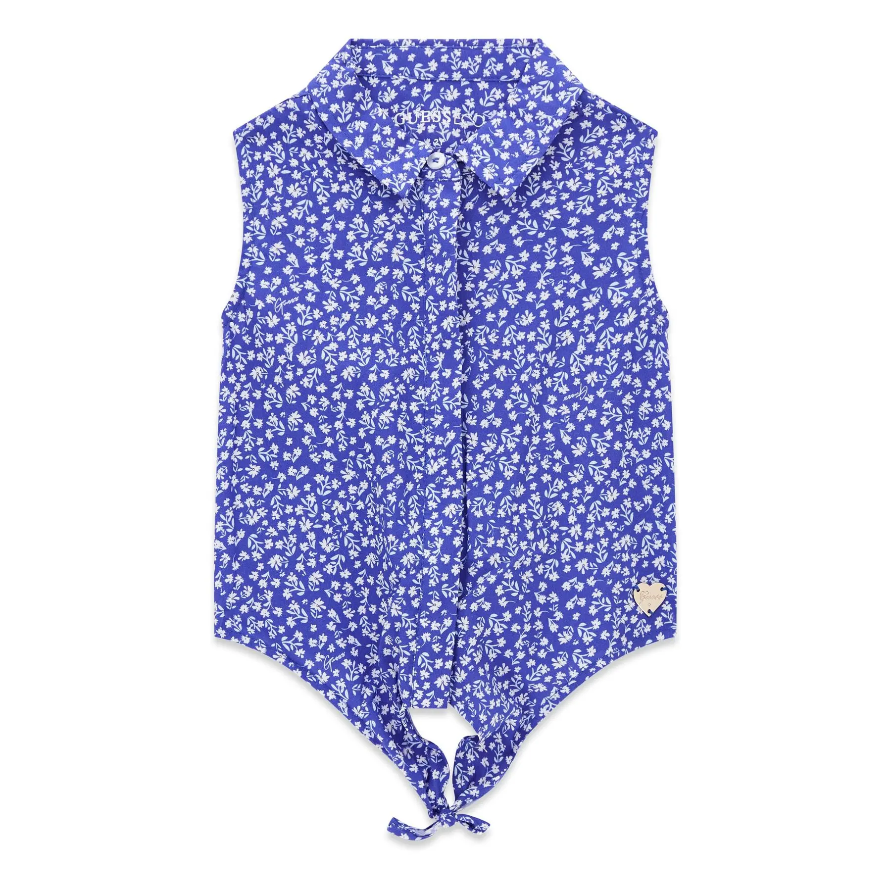 7621235747503 - Ärmellose Bluse mit Schleife aus Popeline für Mädchen Guess