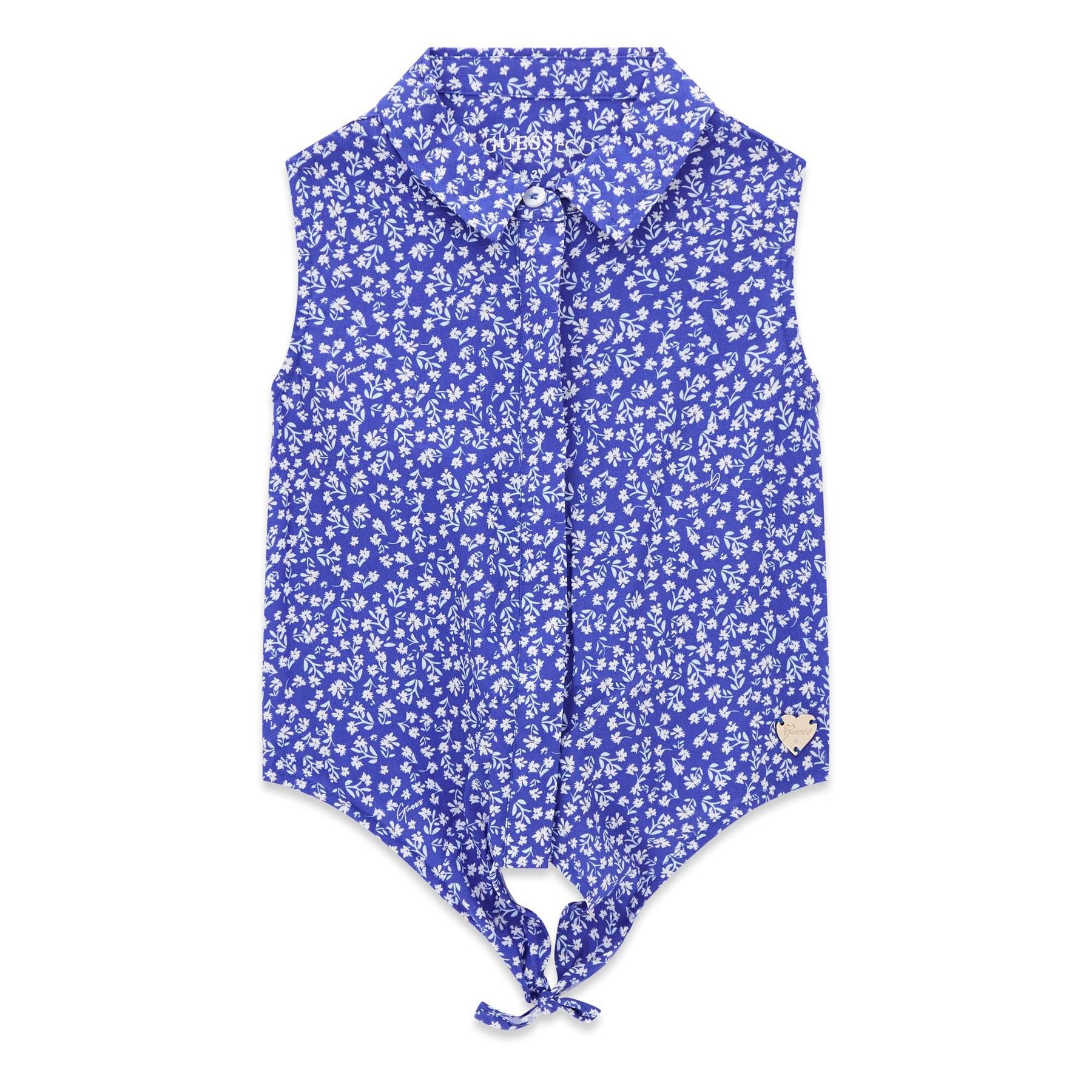 7621235747626 - Ärmellose Bluse mit Schleife aus Popeline für Mädchen Guess