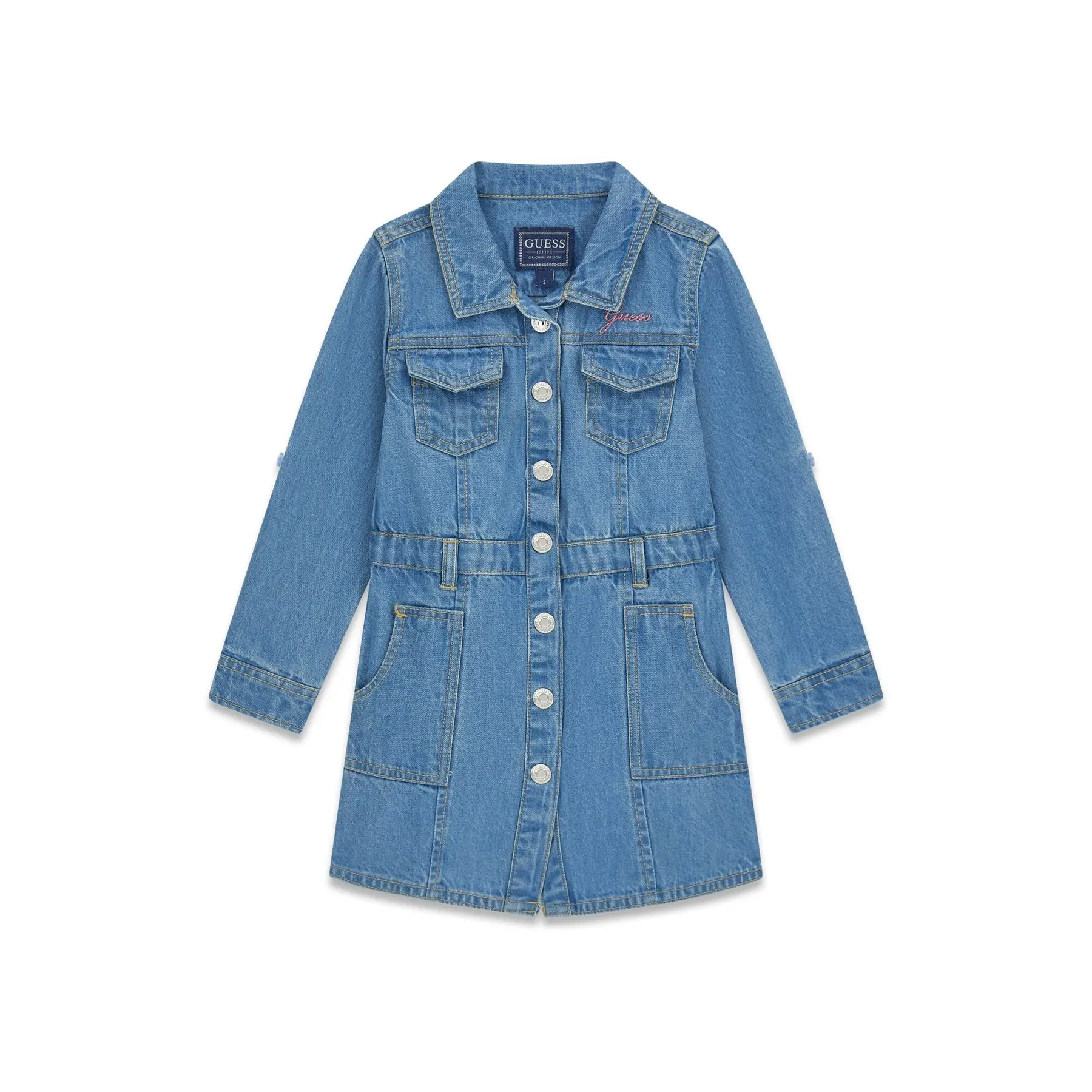 Abito camicia in denim per bambina