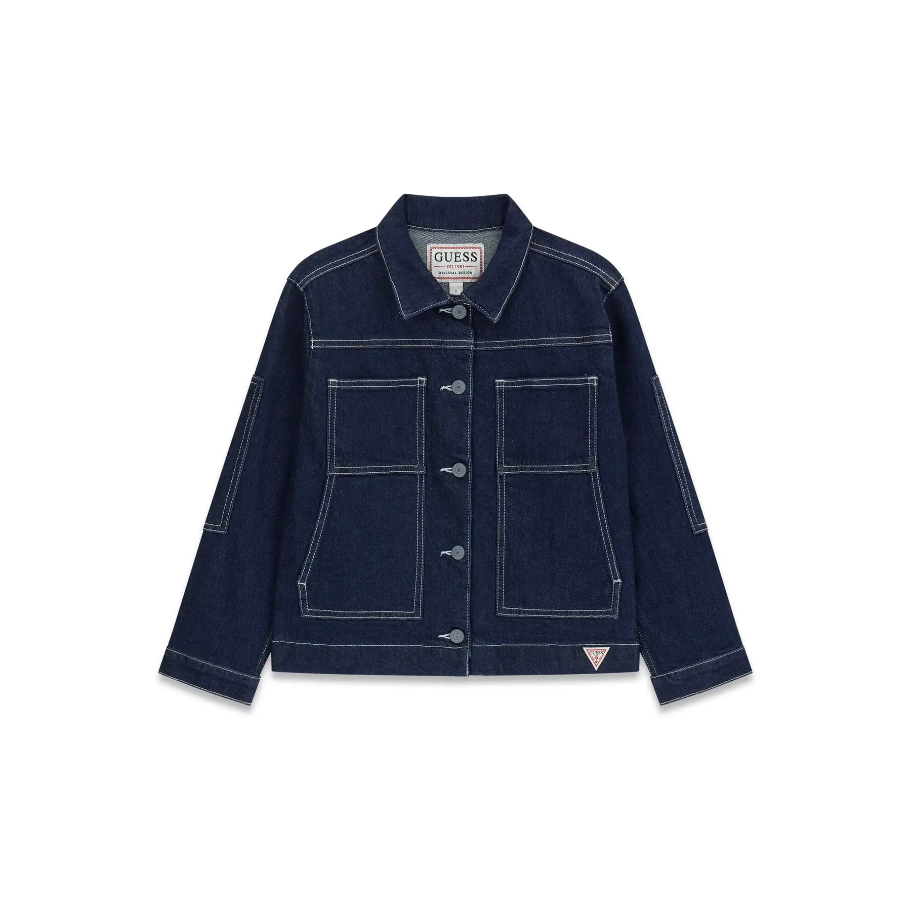 Guess Boys Bleu Kid's Denim Jacket Overs Boxy Comfort