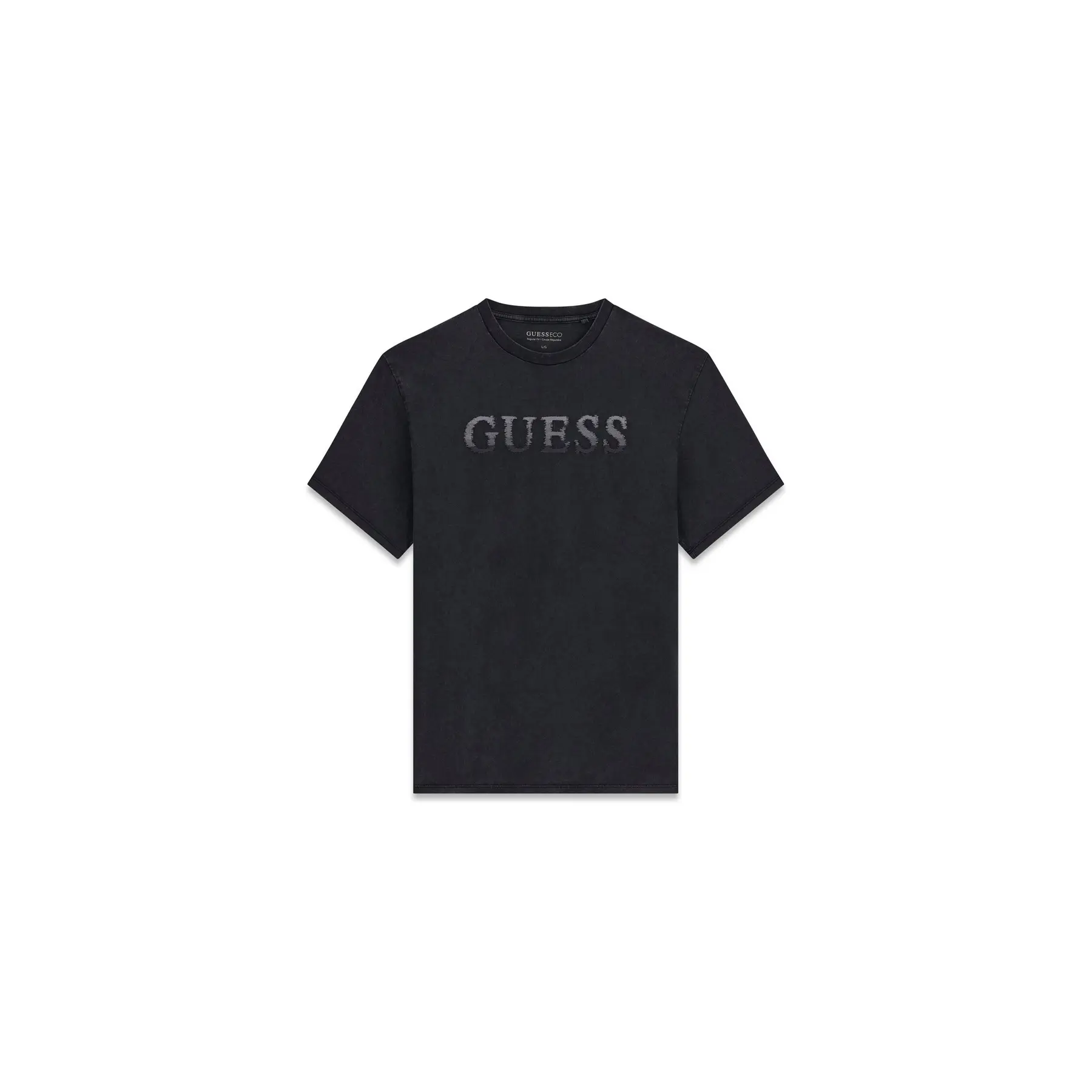 Guess Noir T-Shirt Glitch Logo