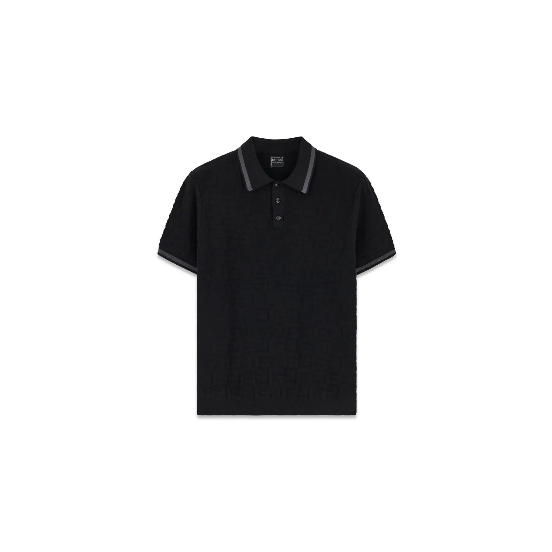 Guess Noir Polo Logo Smith