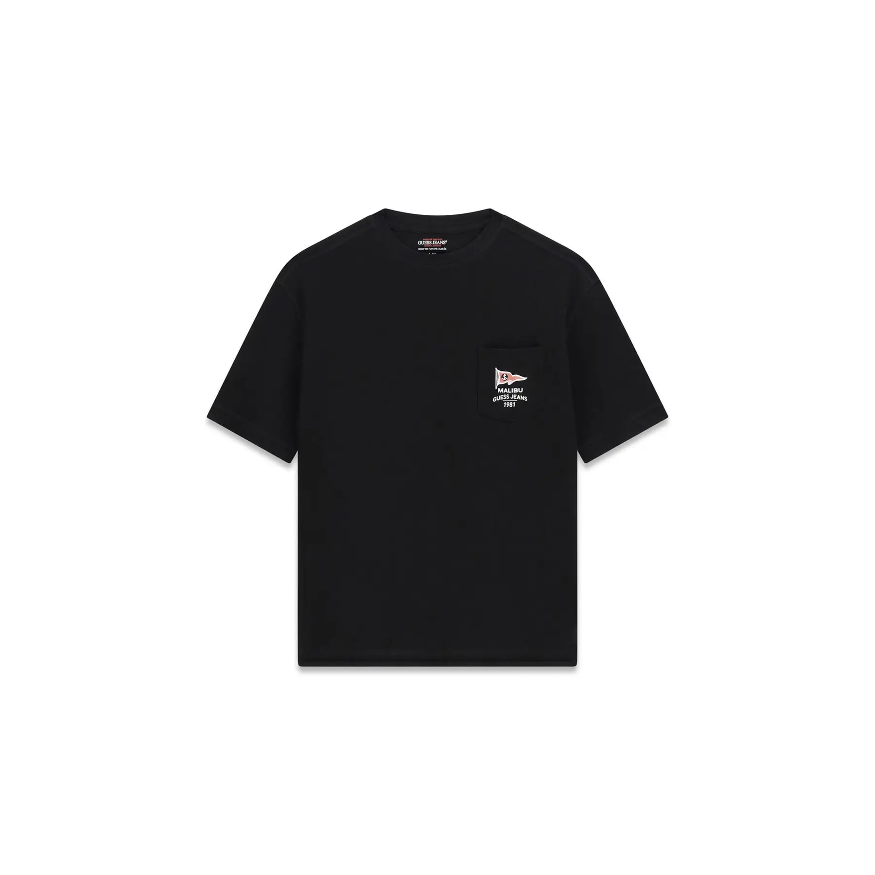 Guess Men's Noir T-Shirt Boxy Pique