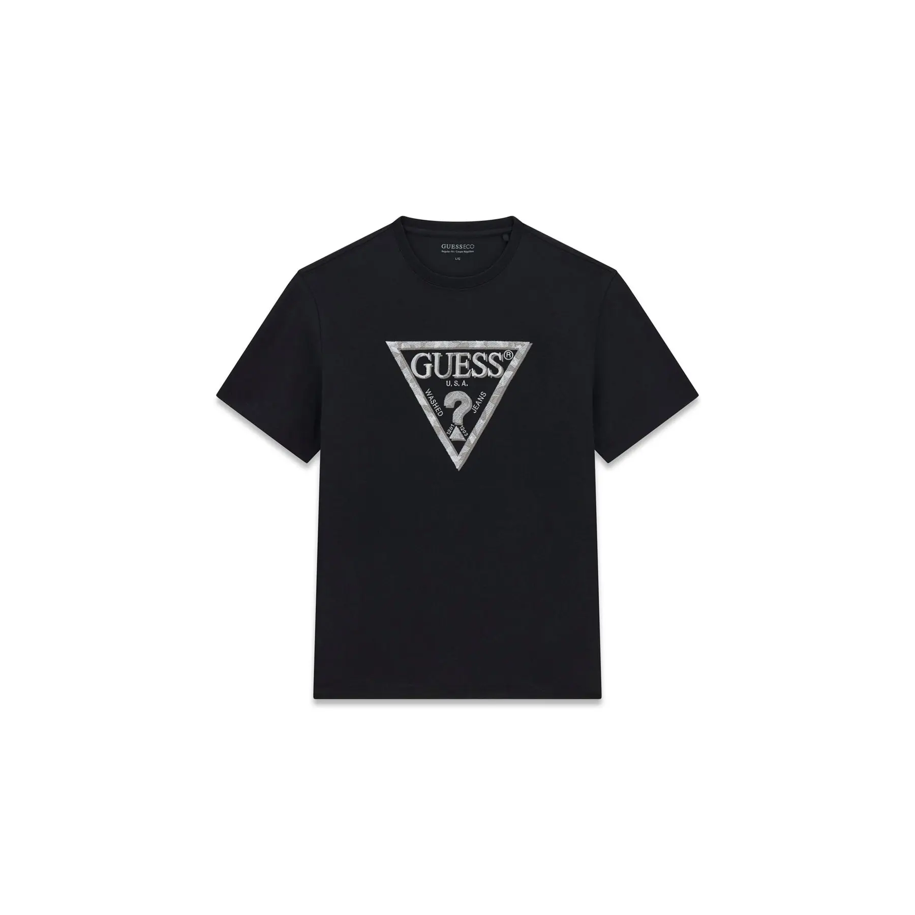 T-Shirt Guess Triangle Leaves Embroide