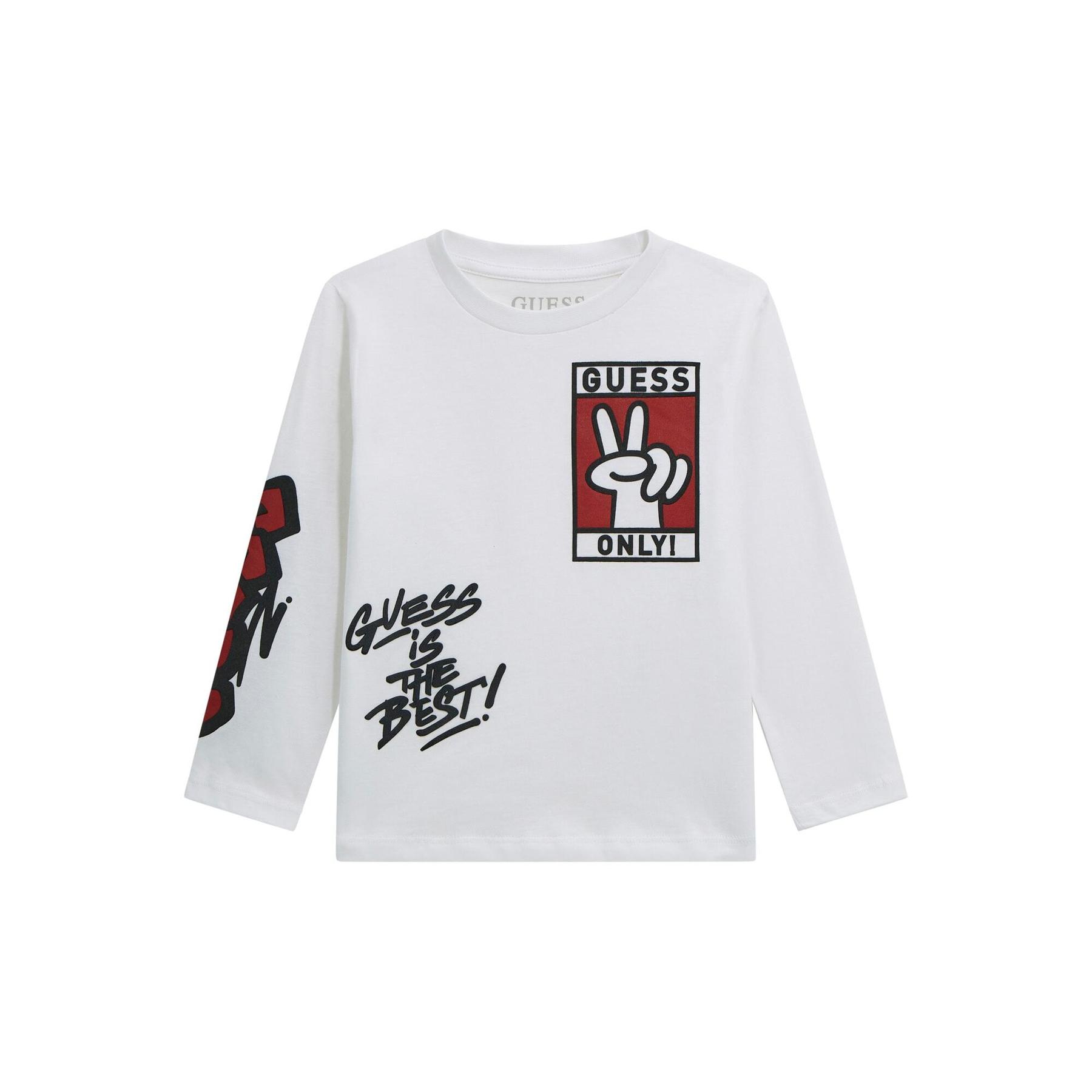 7628907774782 - Langarmshirt mit Frontdruck für Jungen Guess