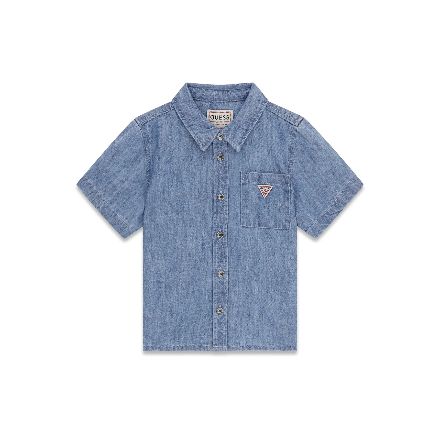 Image of Baby Jungen Leinen Chambray Hemd Guess Flax Blend