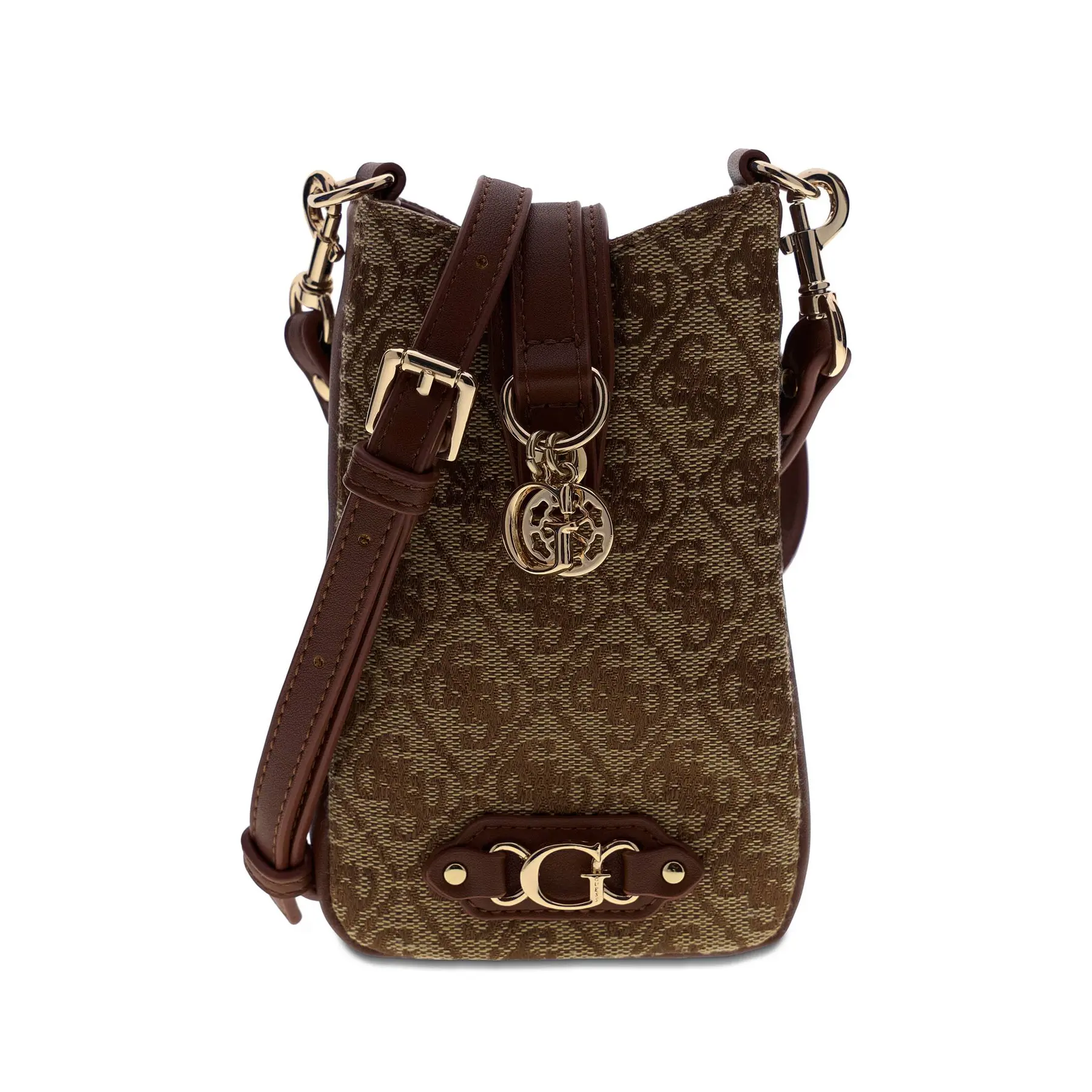 GUESS telefoontasje Samantha Phone Case Latte Logo / Brown bruine