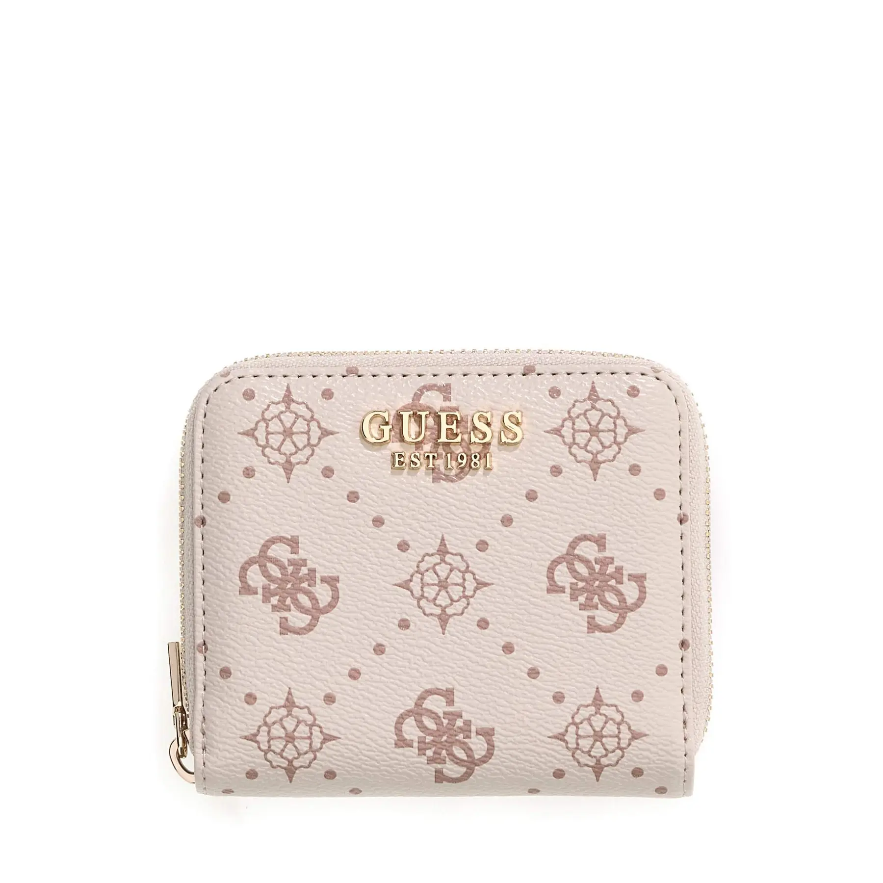GUESS portemonnee Allegra SLG Zip Around Wallet Vanilla Logo crème