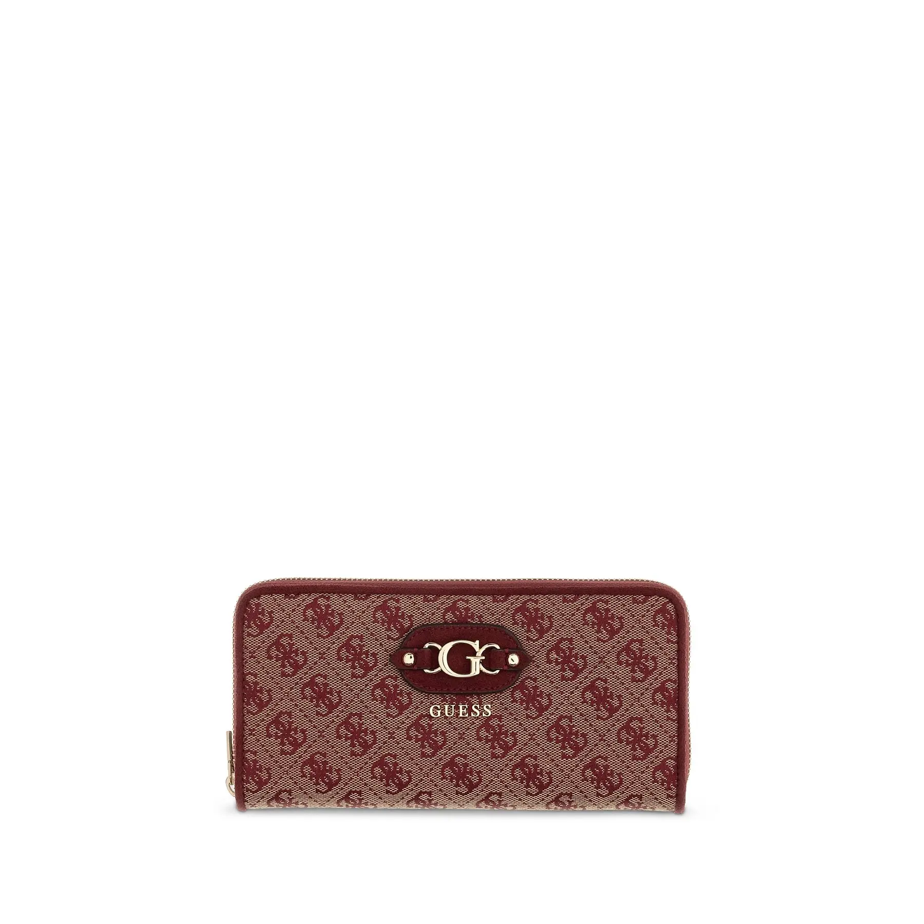 GUESS portemonnee Samantha SLG Zip Around Wallet Merlot Logo wijnrood