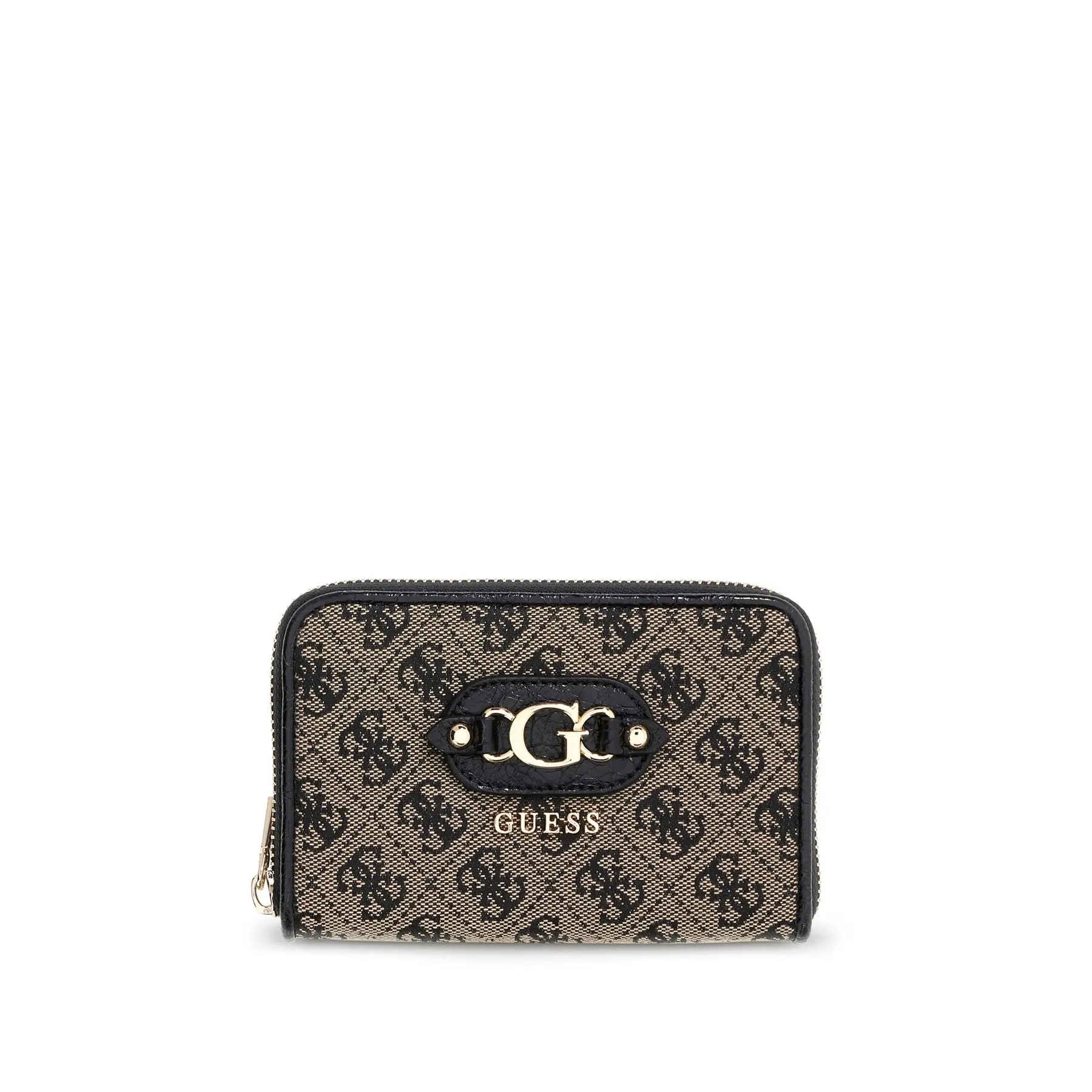 GUESS portemonnee Samantha SLG Zip Around Wallet Black Logo beige