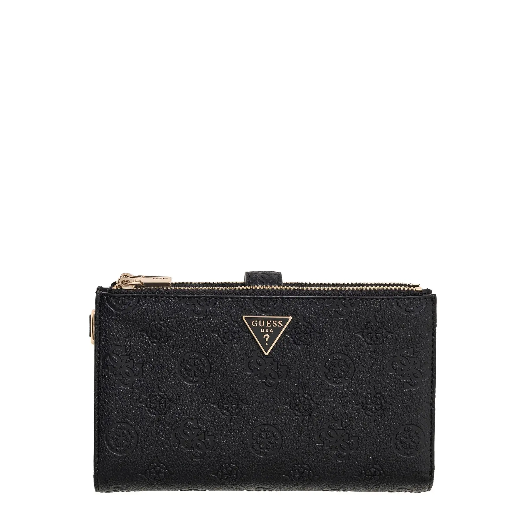 GUESS portemonnee Blake SLG Double Zip Organizer Black Logo zwart