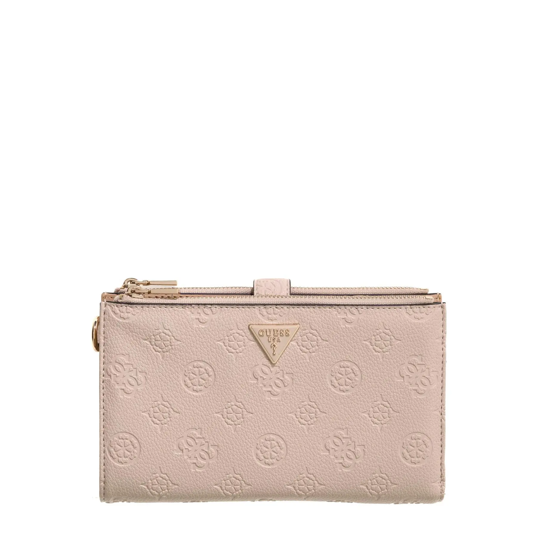 GUESS portemonnee Blake SLG Double Zip Organizer Bone Logo beige