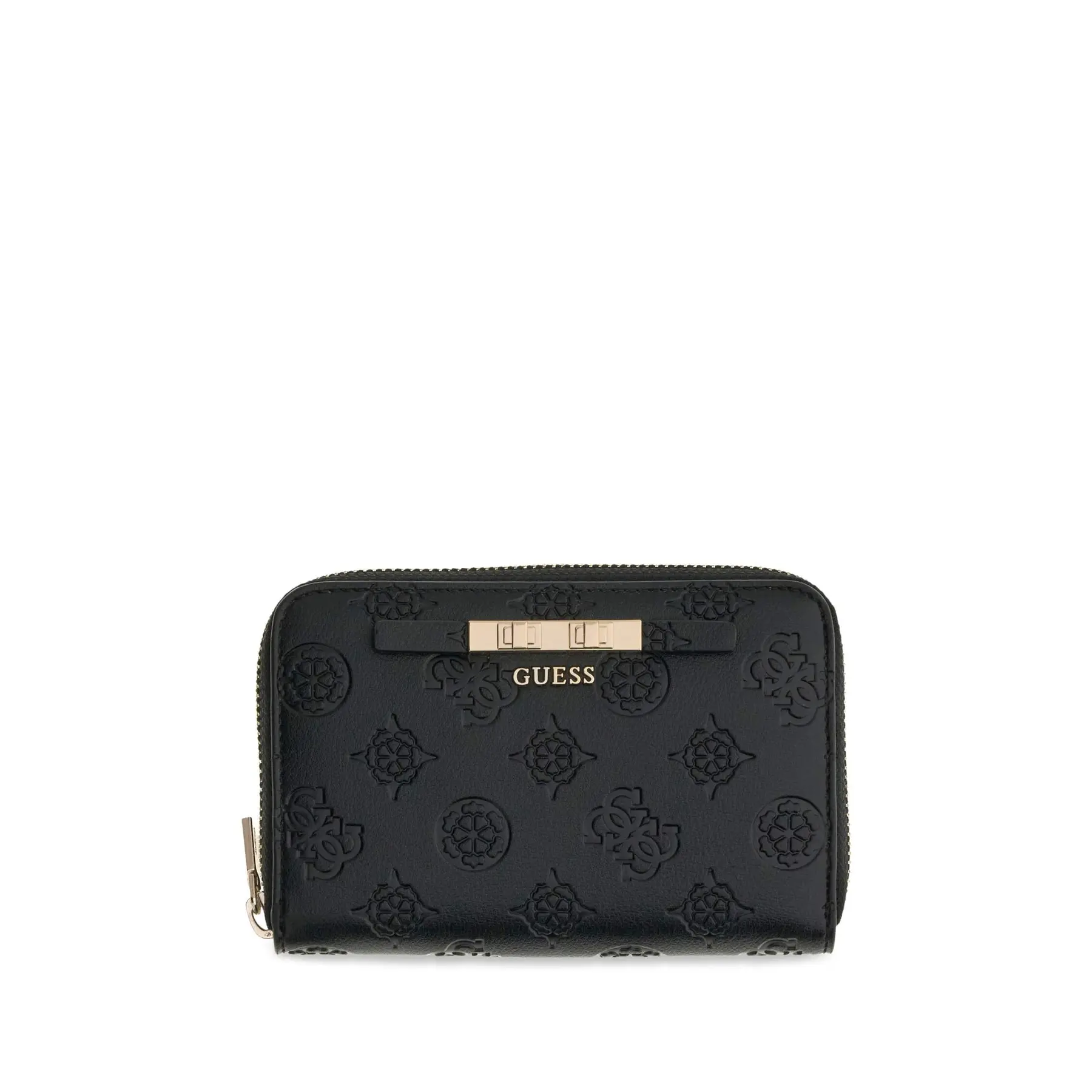 GUESS portemonnee Carmella SLG Medium Zip Around Wallet Black Logo zwart