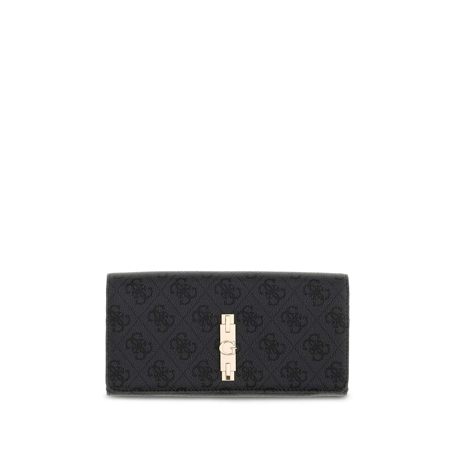 GUESS portemonnee Yvonne Logo SLG Flap Organizer Coal Logo donkergrijs