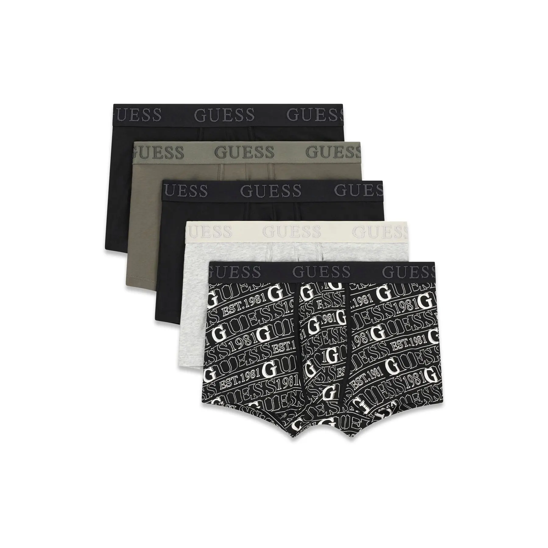 Guess Noir Printed Boxers Njfmb (X5)