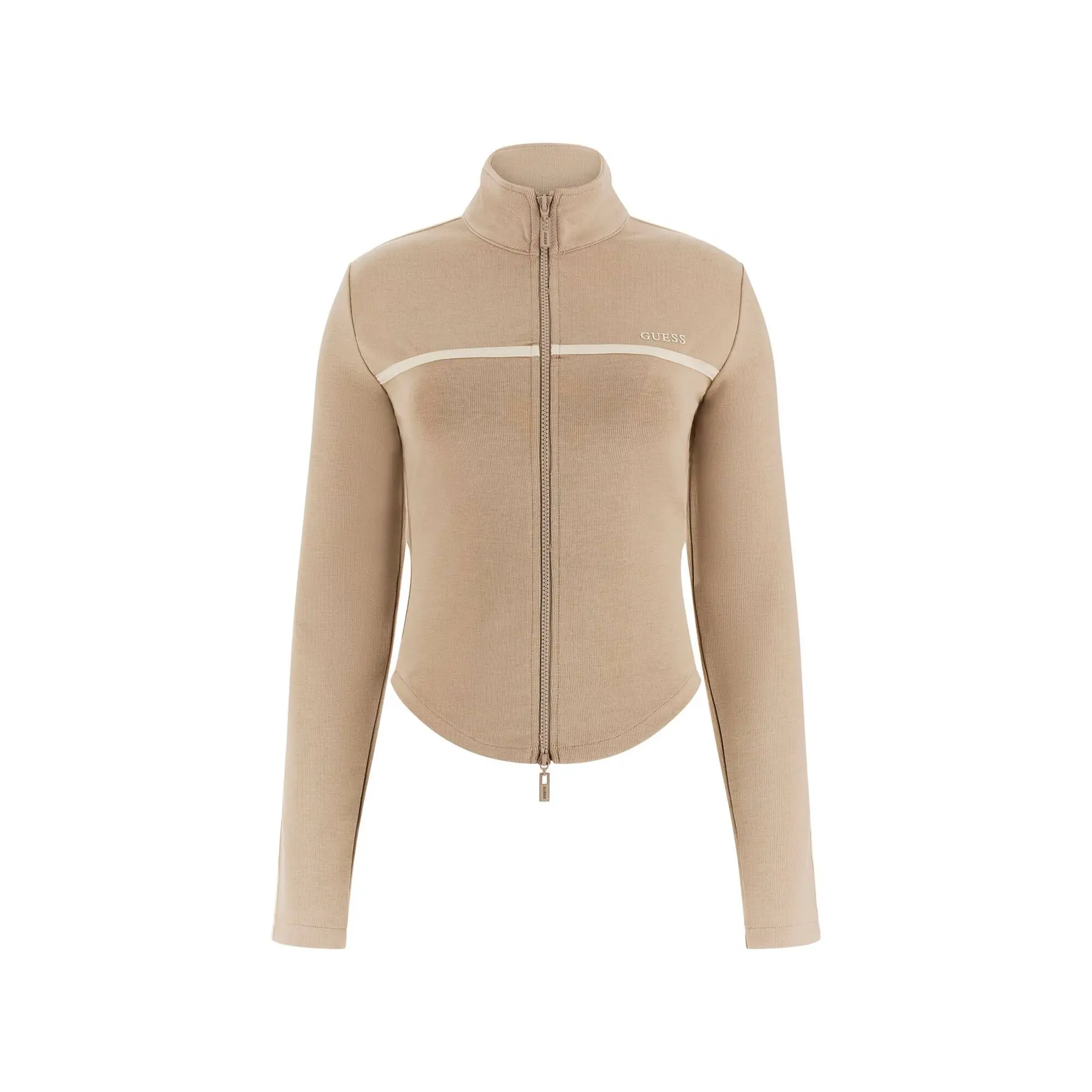 Guess Women's Beige Zip-Up Sweatshirt Jasmine