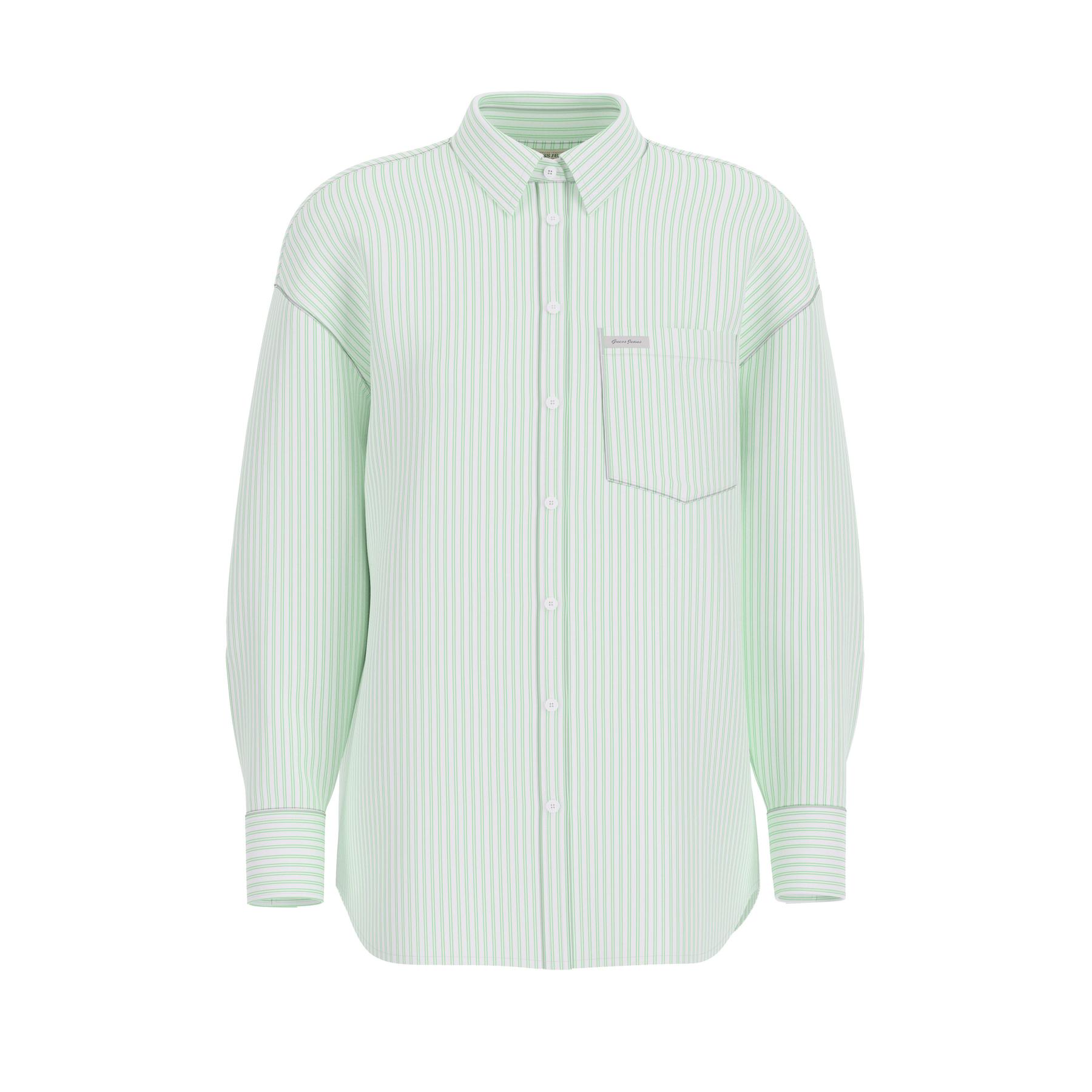 Camicia oversize a maniche lunghe con tasca donna