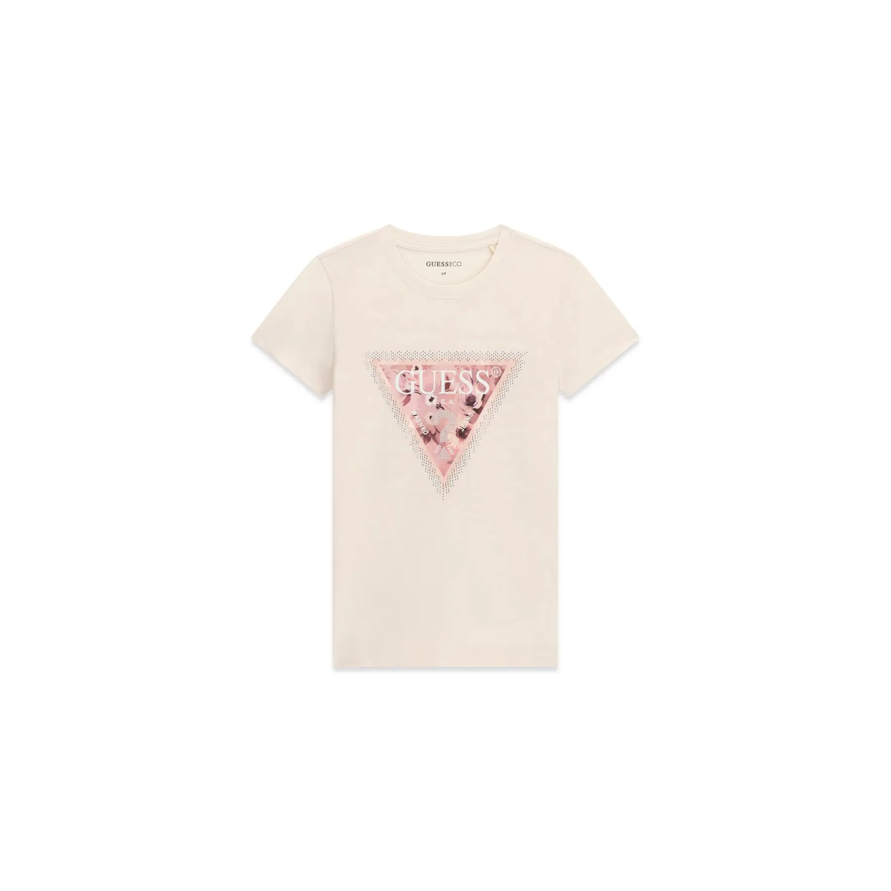 Damen T-Shirt Guess Cosmos Canvas Triangle