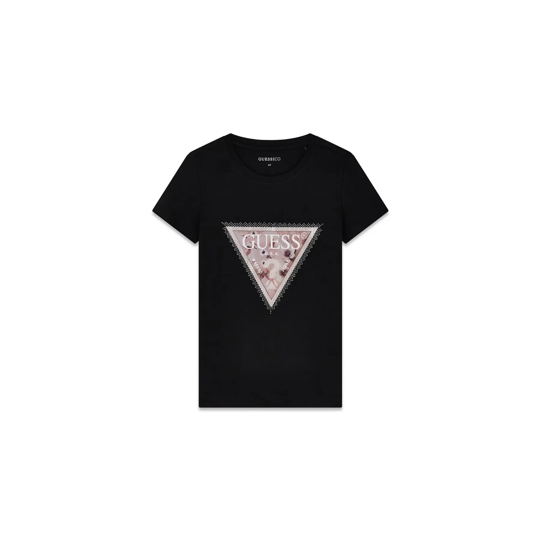 Damen T-Shirt Guess Cosmos Canvas Triangle