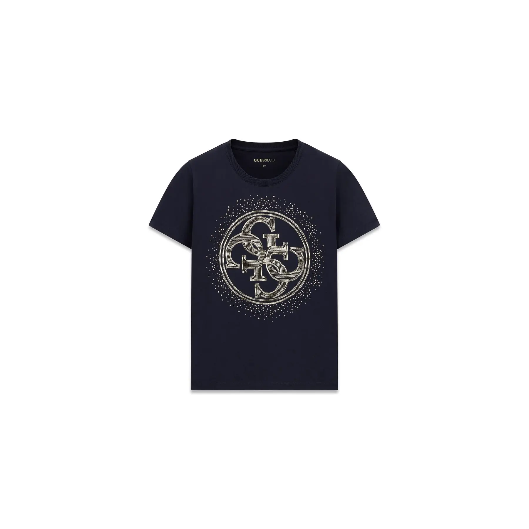 Dames-T-shirt met ronde hals Guess Crystals Logo 4G