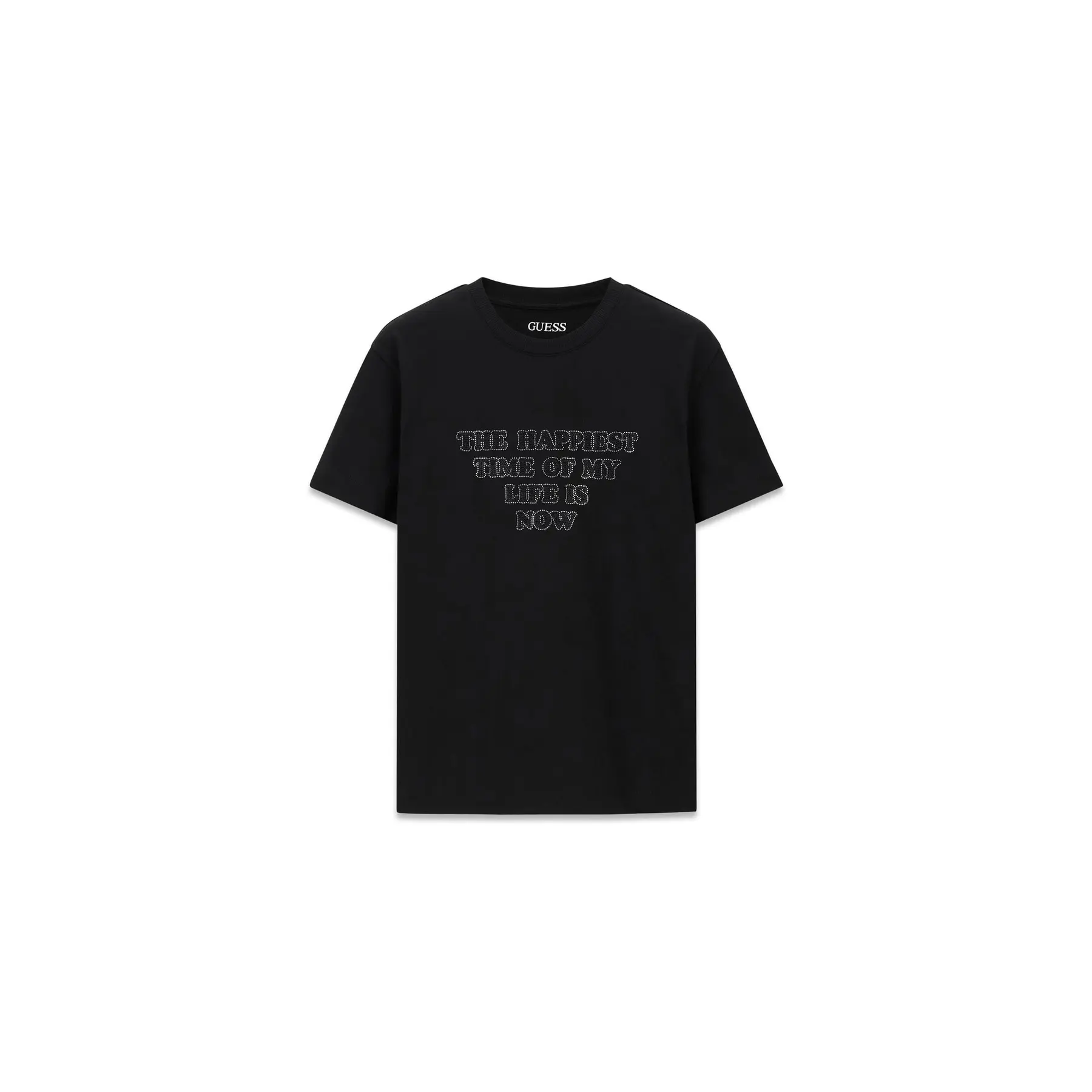Guess Women's Noir ’S Round Neck Slogan T-Shirt Marilyn