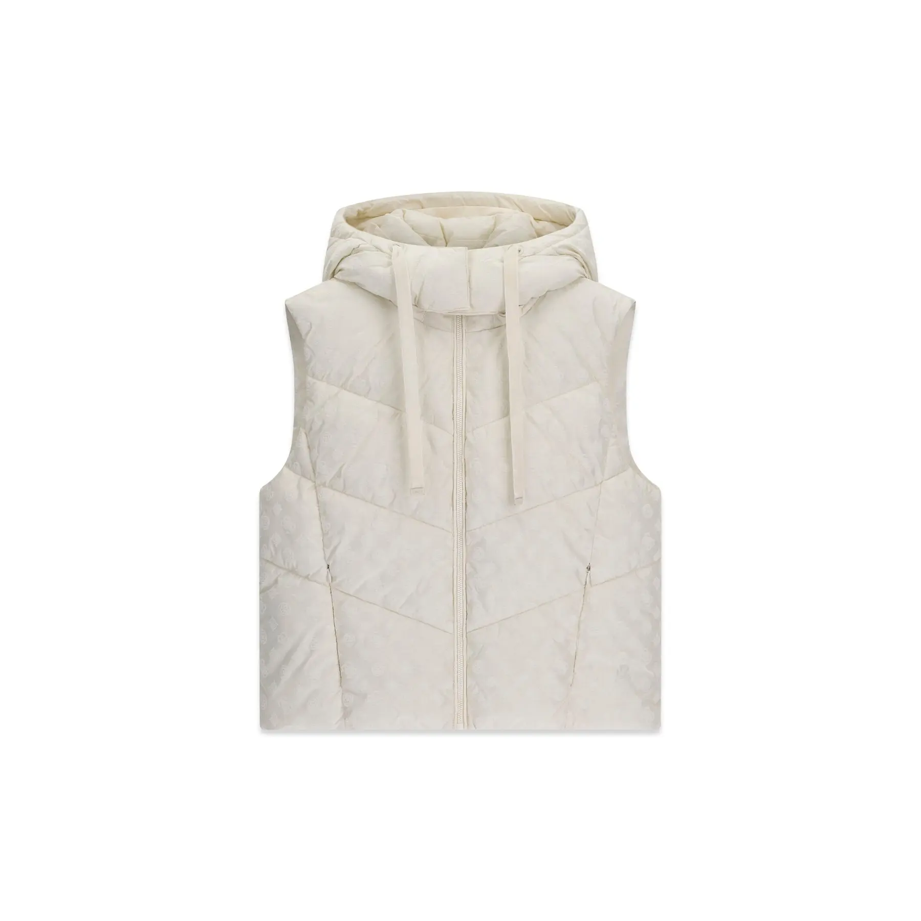 Guess Daisy Logo Cropped Vest Beige L Vrouw