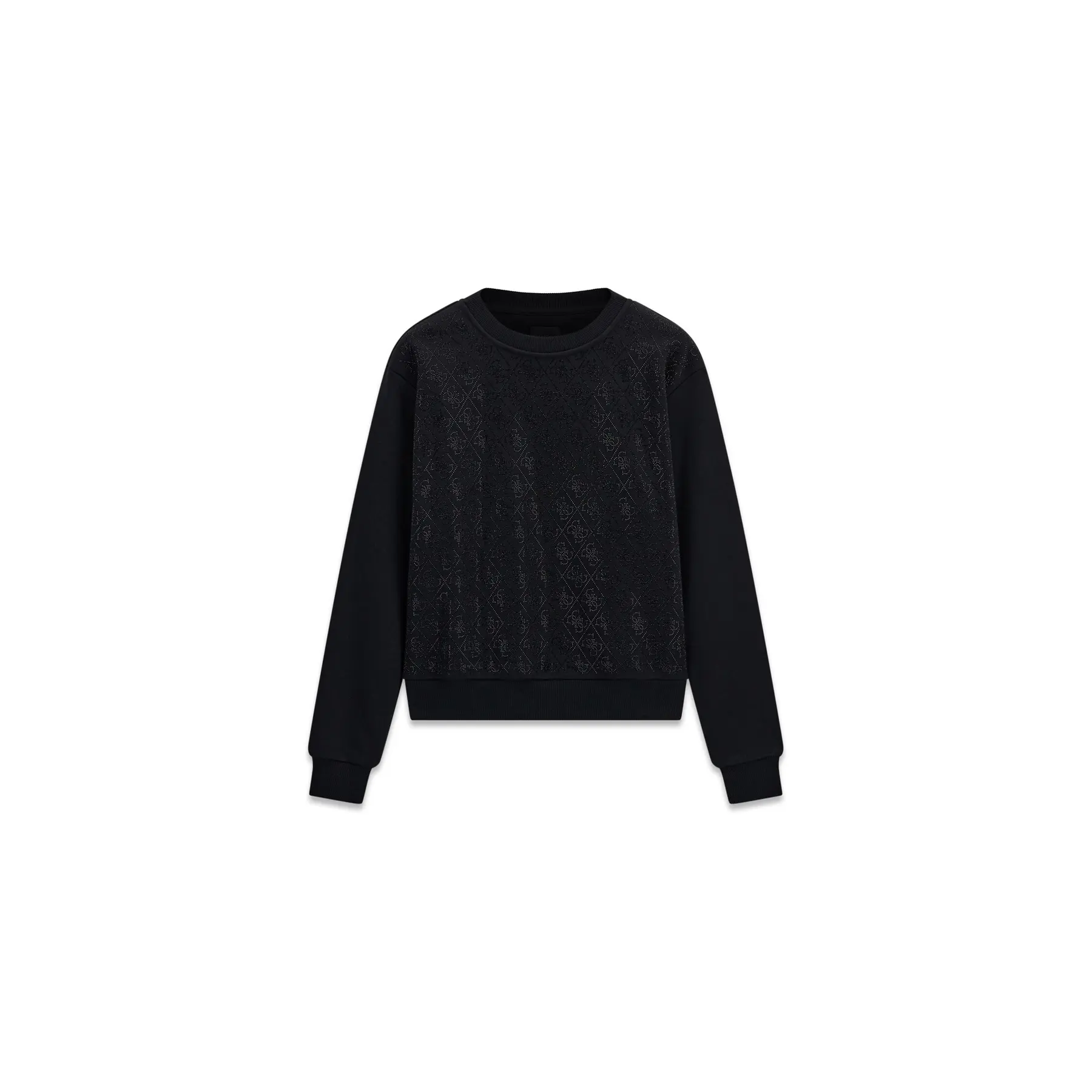 Ronde Col Sweatshirt, Volledige 4G Motief en Kristallen Dames Guess