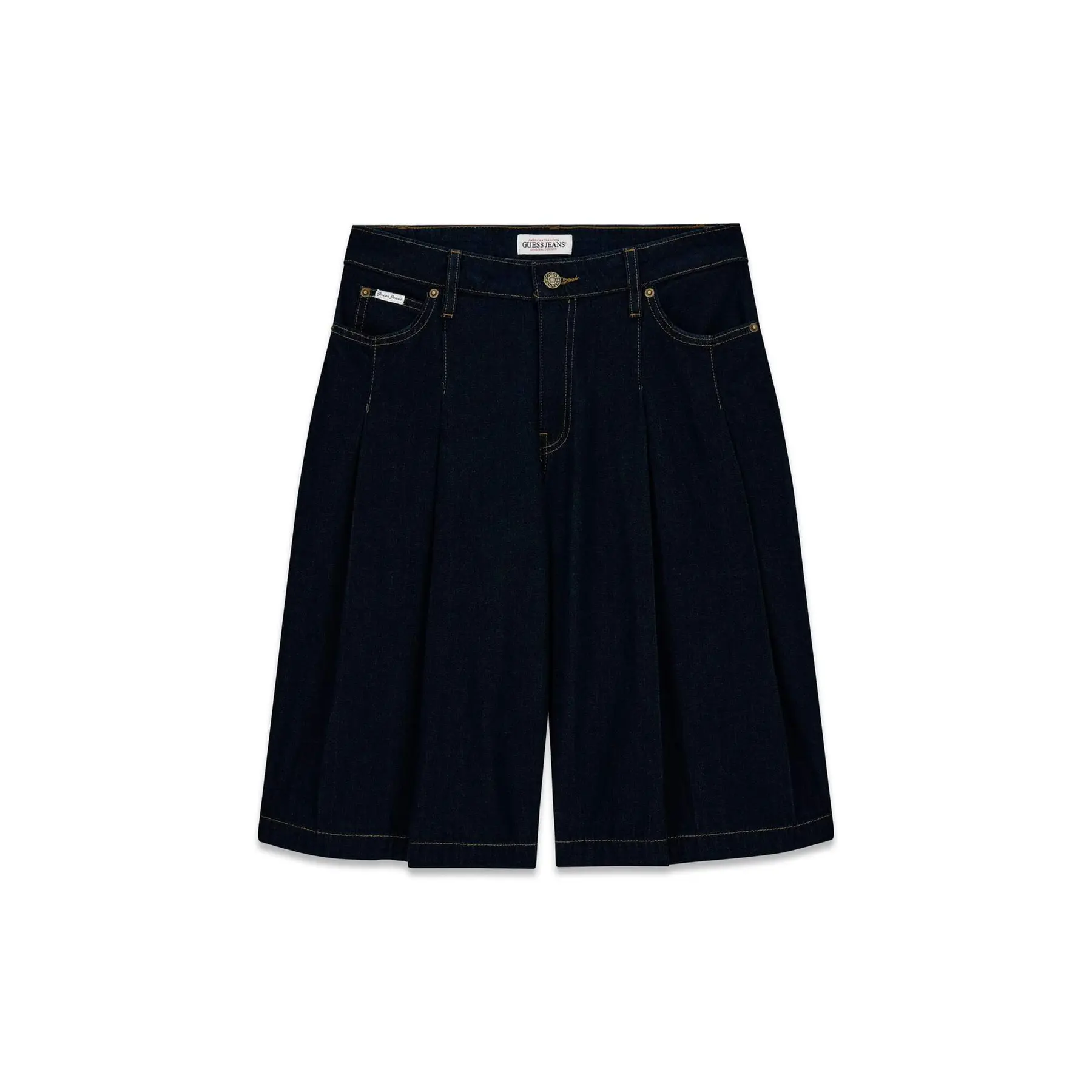 Image of Falten-Denim-Bermuda Damen Guess