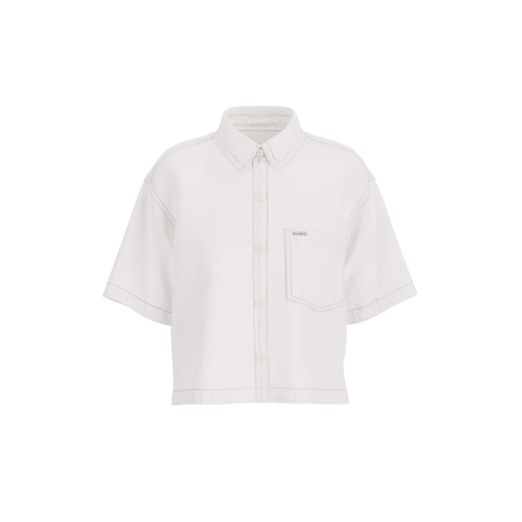 Guess Women's Blanc Woman's Shirt Boxy
