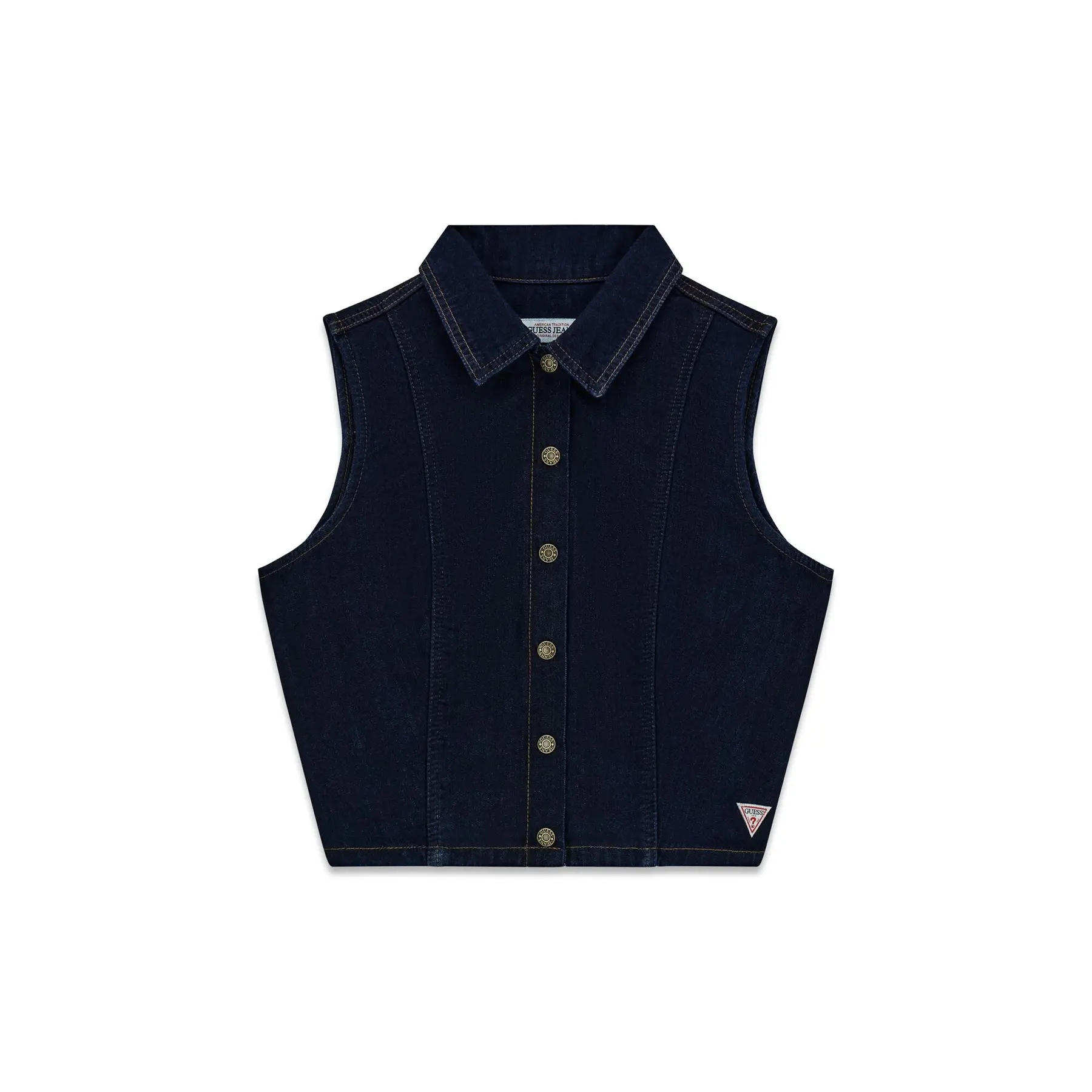 Women's Sleeveless Cropped Denim Shirt Guess