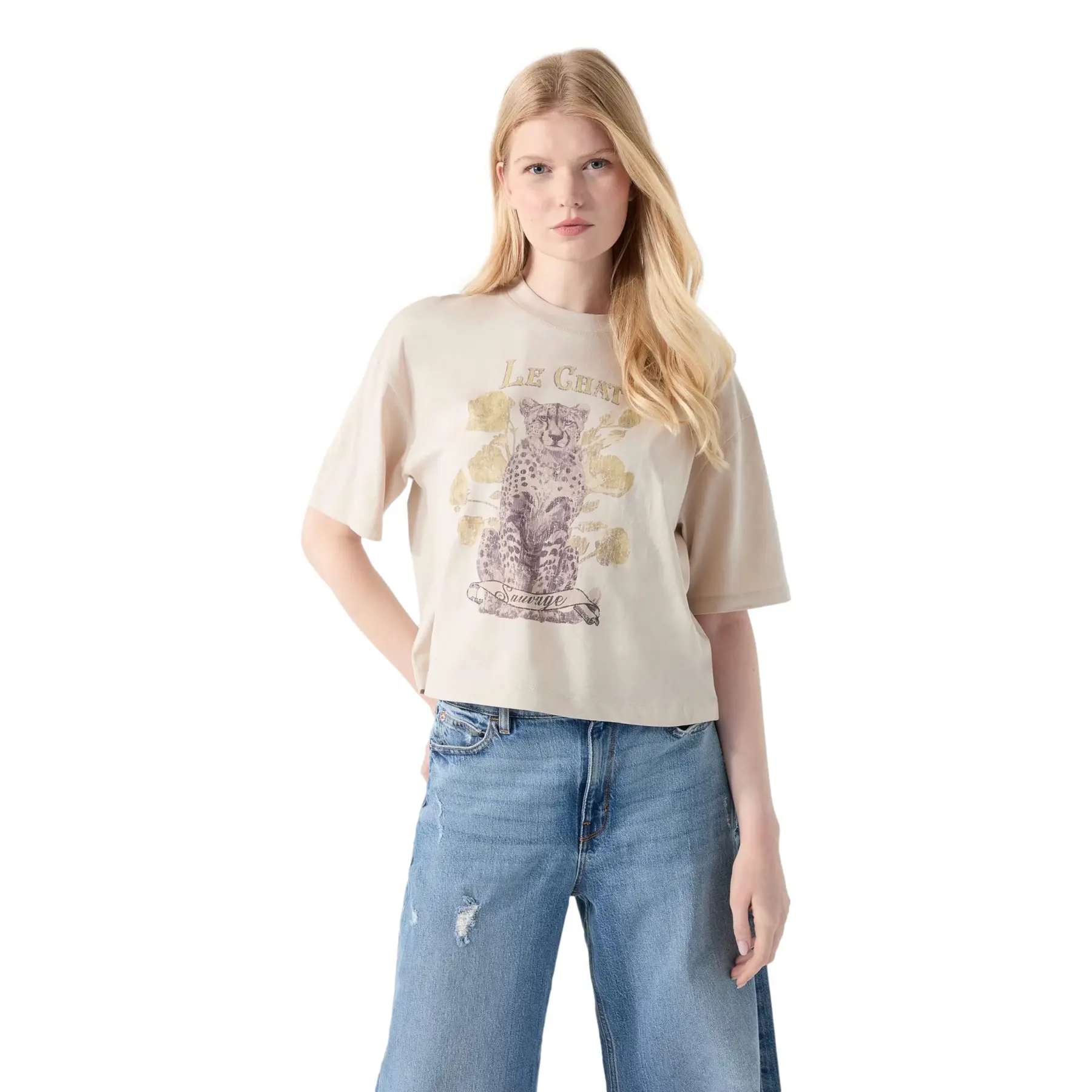 T-Shirt mit Katzenmotiv für Frauen Guess