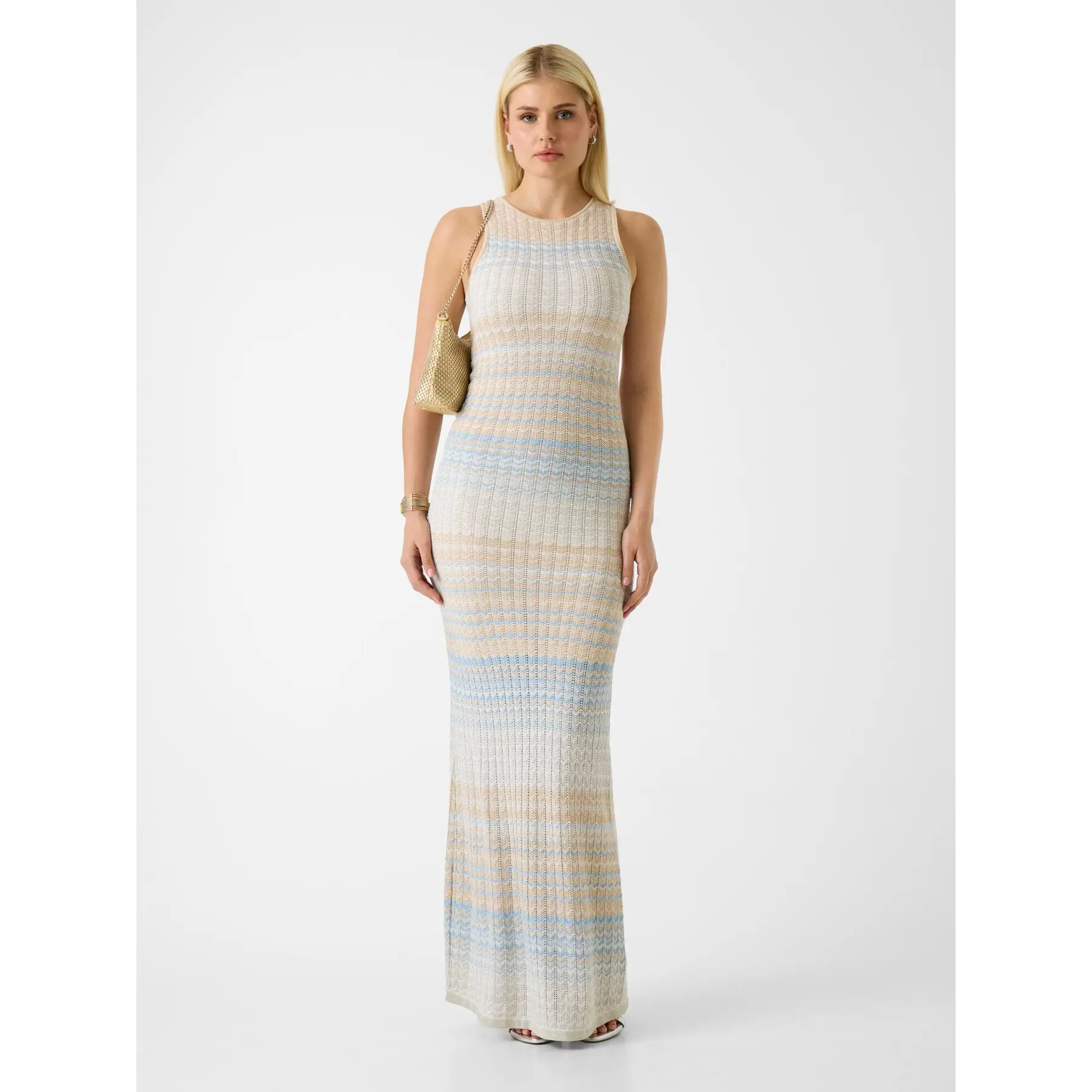 knee length dresses for ladies Quincy in Inked Zebra A-Line Sleeveless Maxi Dress main image 1