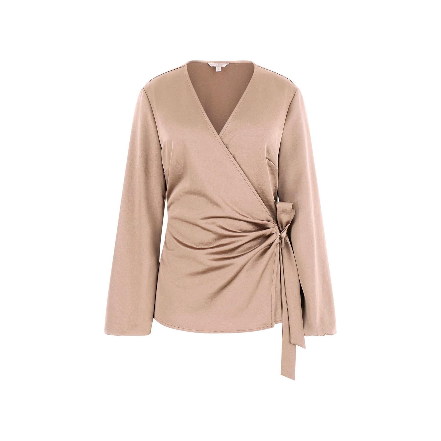 7621235246556 - Satin Wickelbluse mit langen Ärmeln für Damen Ava