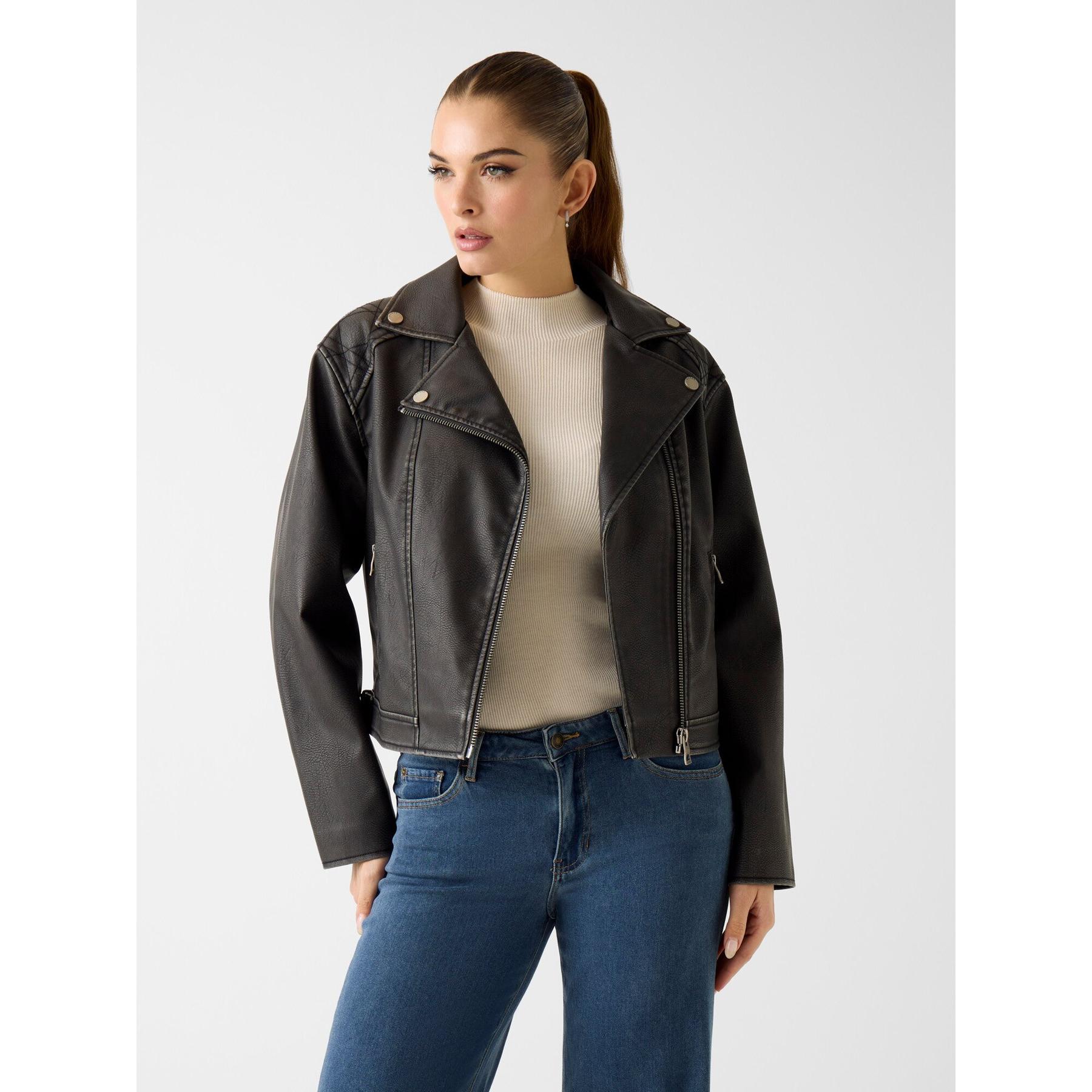 Giacca di pelle da donna  Nada Vintage Biker