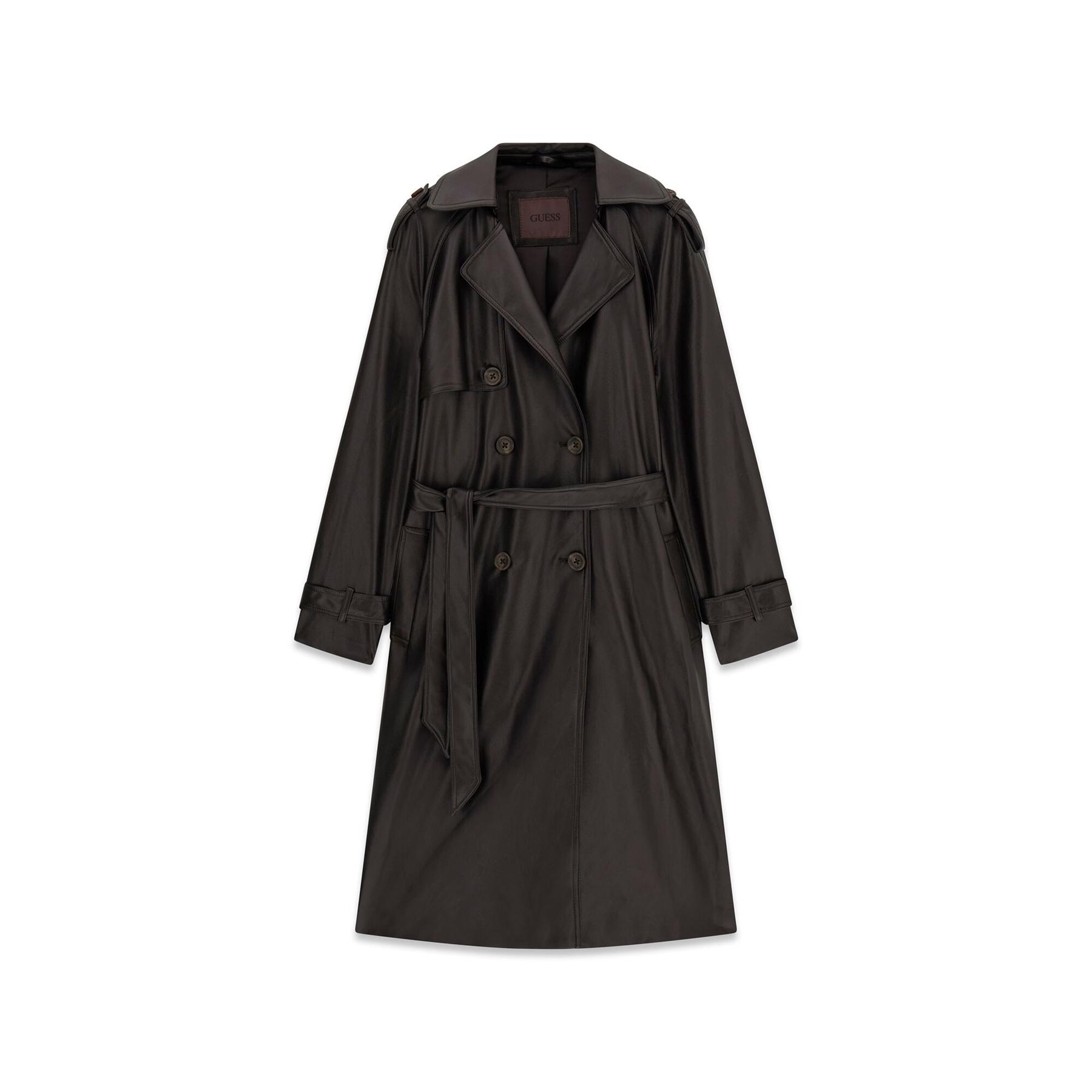 7621235717193 - Langer Kunstledermantel für Frauen Guess