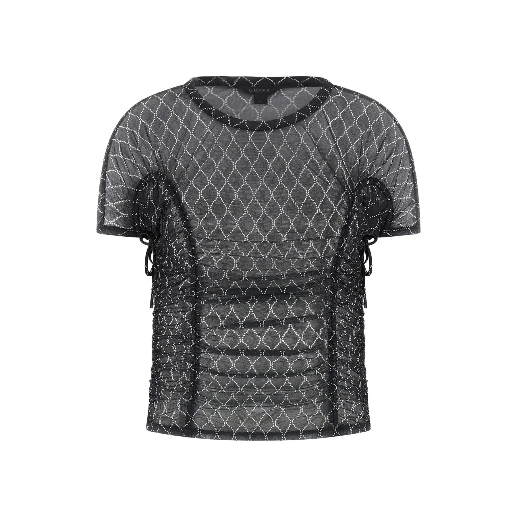 T-shirt da donna  Chain Mesh Logo Shirred